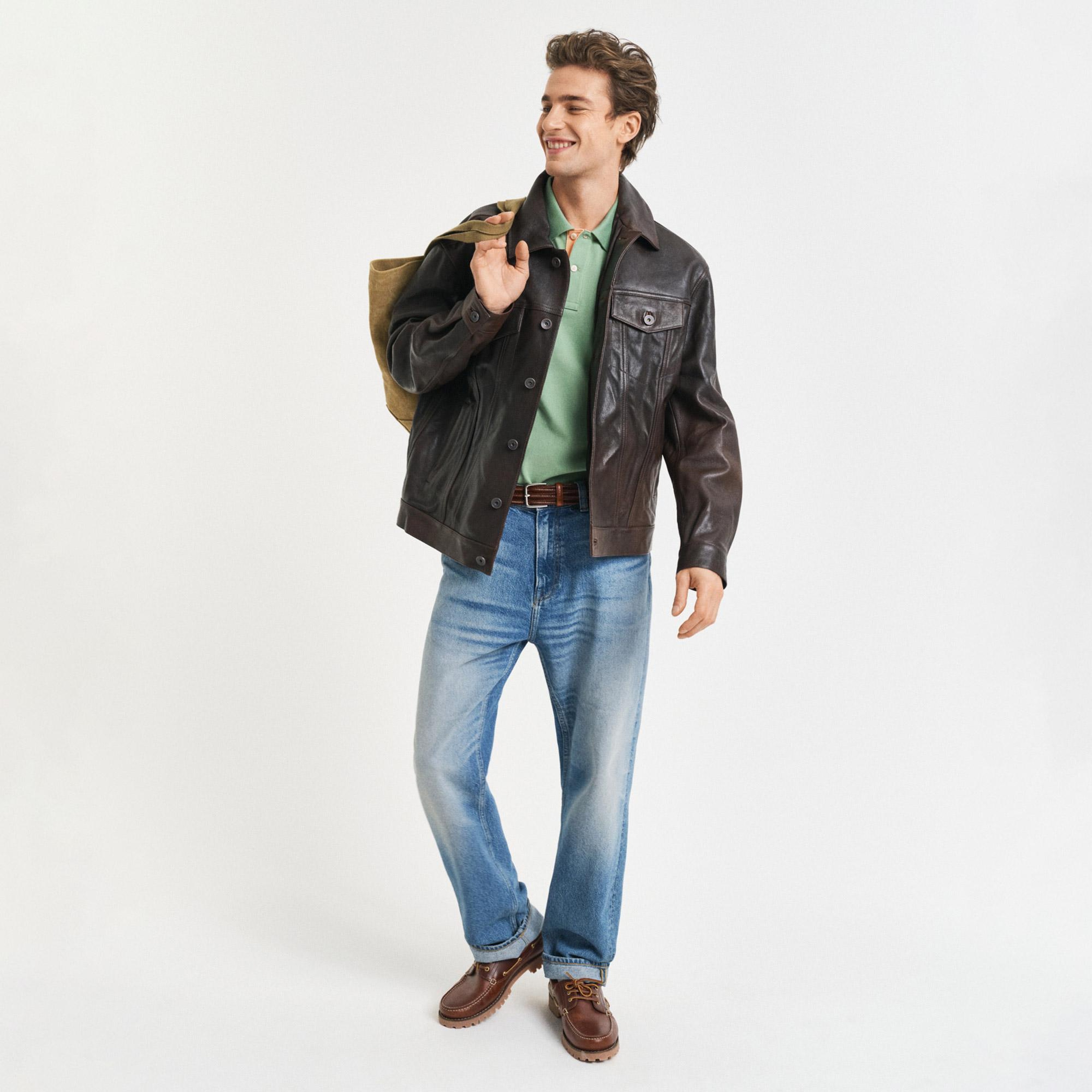 GANT Erkek Yeşil Regular Fit Polo Yaka T-Shirt