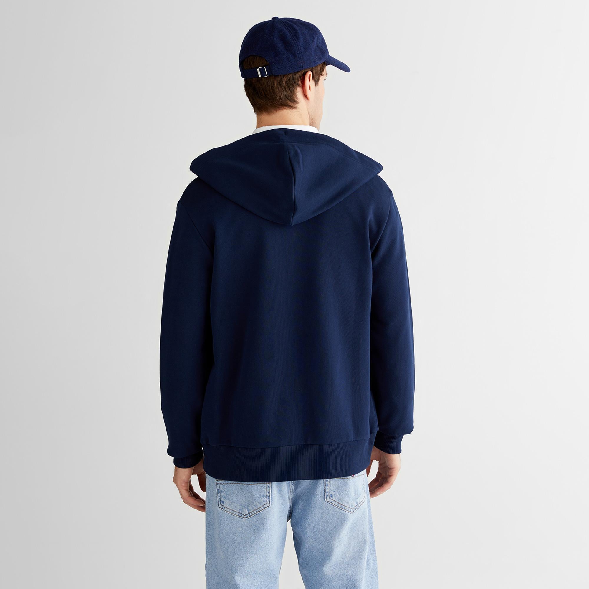 GANT Erkek Lacivert Regular Fit Kapüşonlu Fermuarlı Sweatshirt