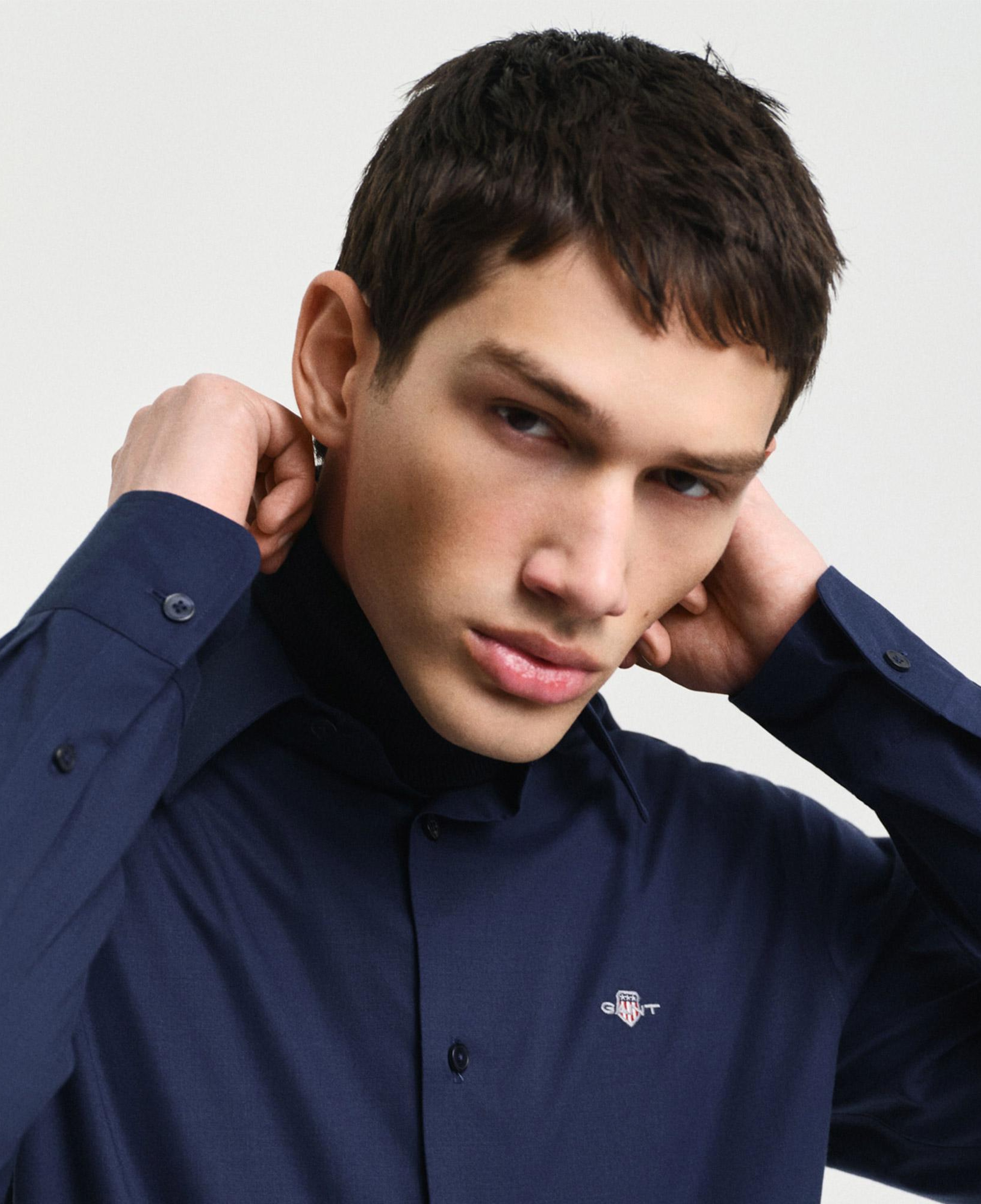 Gant Erkek Lacivert Slim Fit Gömlek