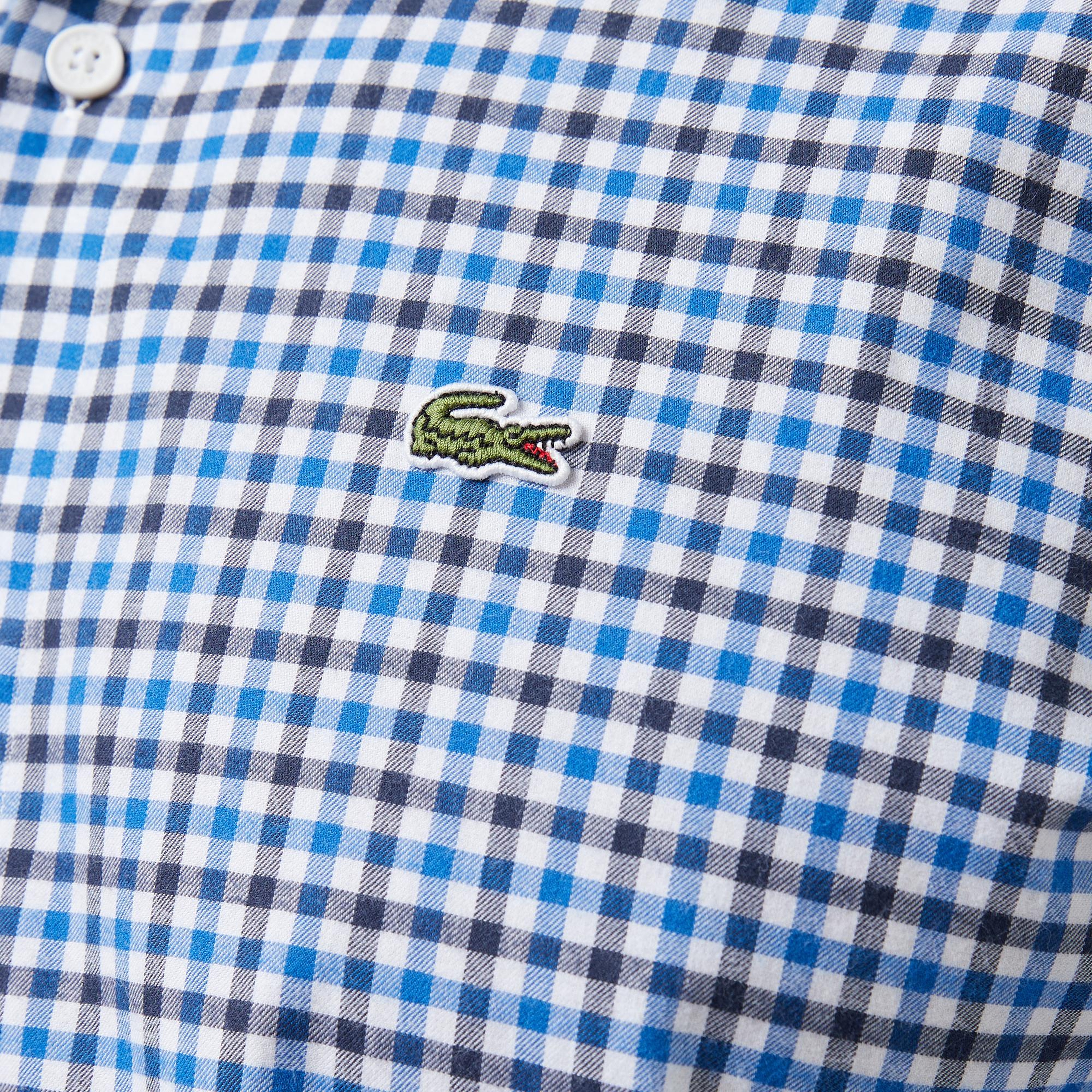 Erkek Regular Fit Kareli Lacivert Gömlek