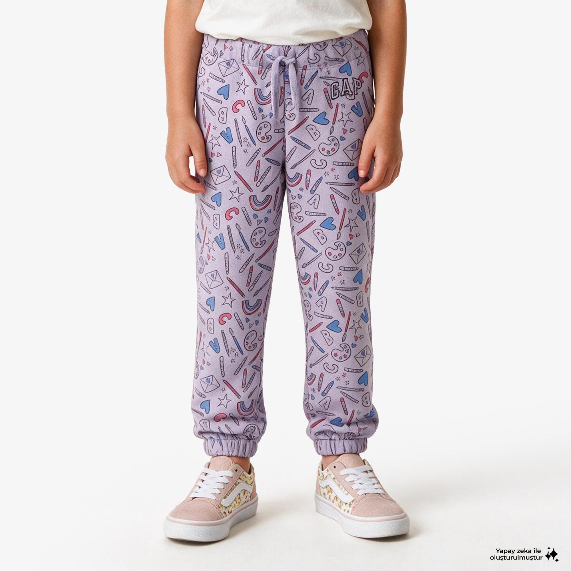 Gap V-Logo Çocuk Pembe Eşofman Altı