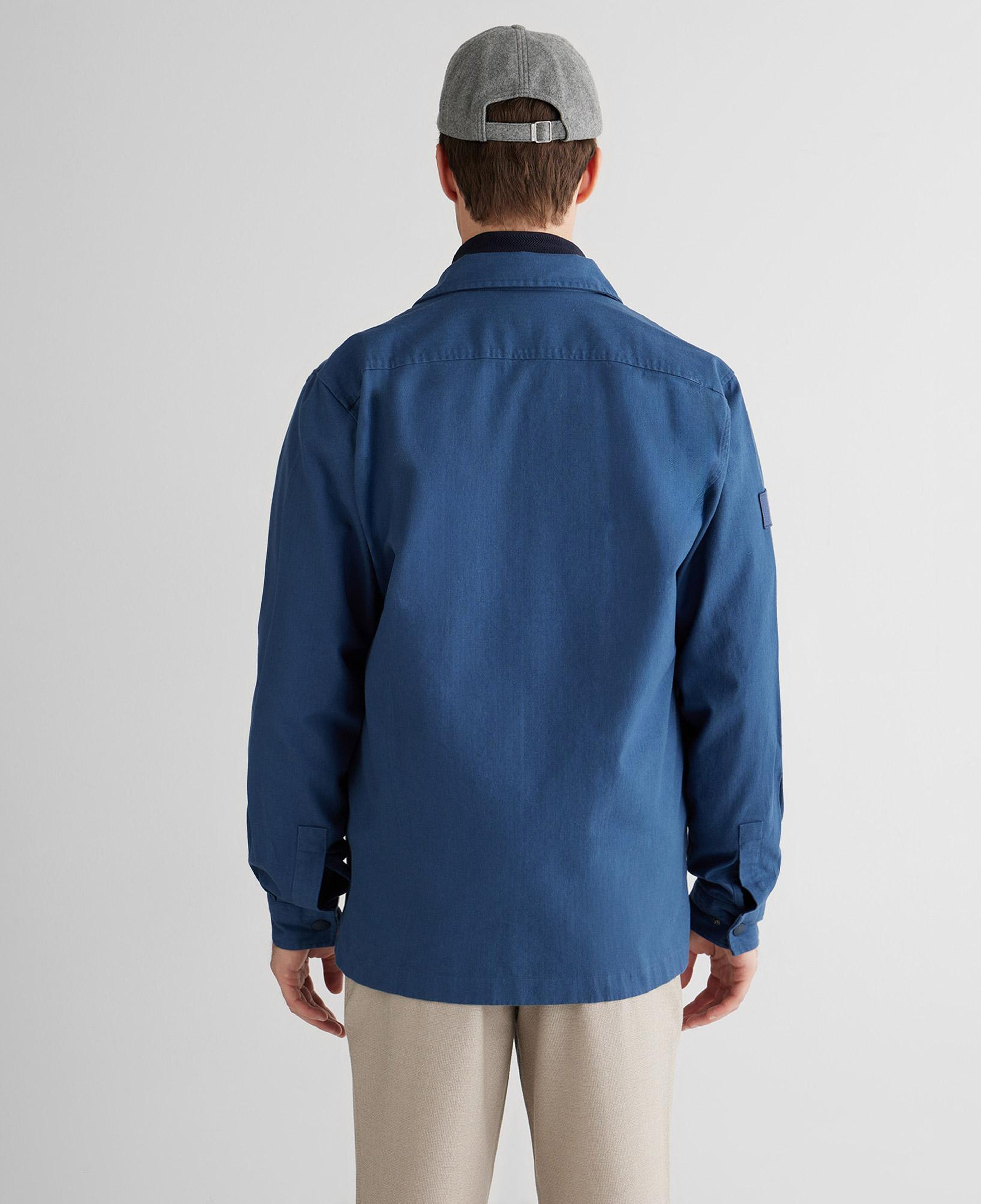 GANT Erkek Mavi Oversize Fit Fermuarlı Logolu Gömlek