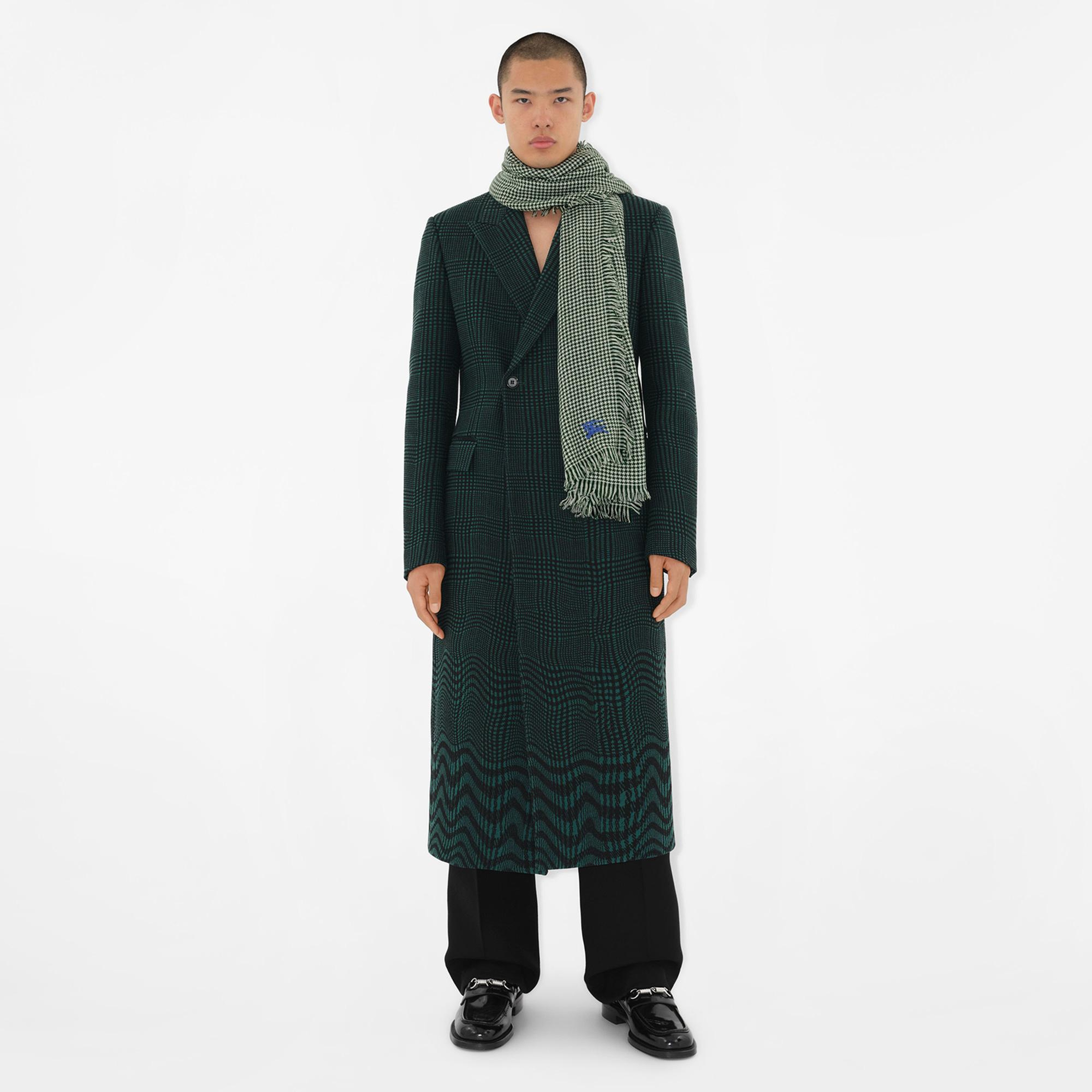 Burberry Unisex Yeşil Yün Karışımlı Atkı