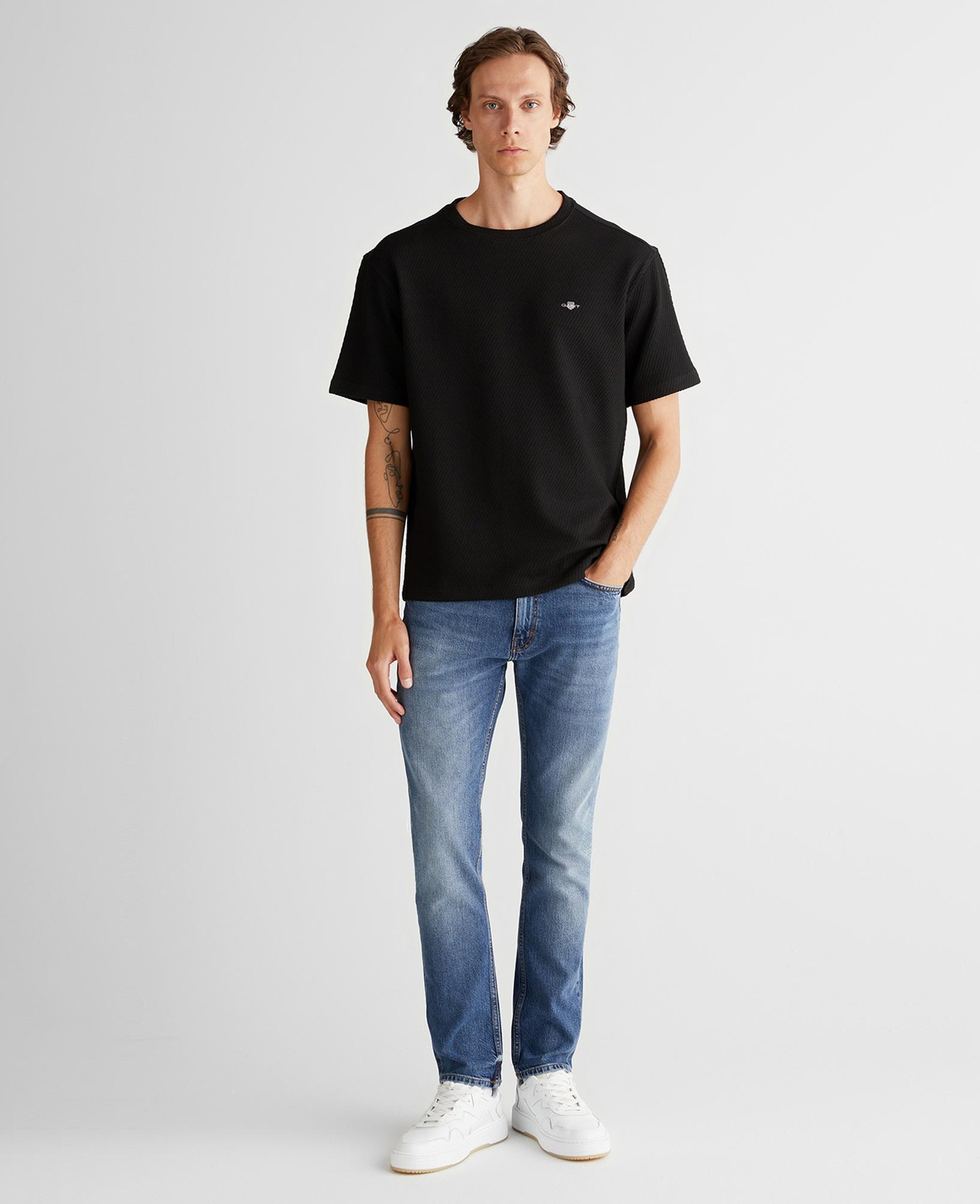 GANT Erkek Siyah Relaxed Fit T-Shirt