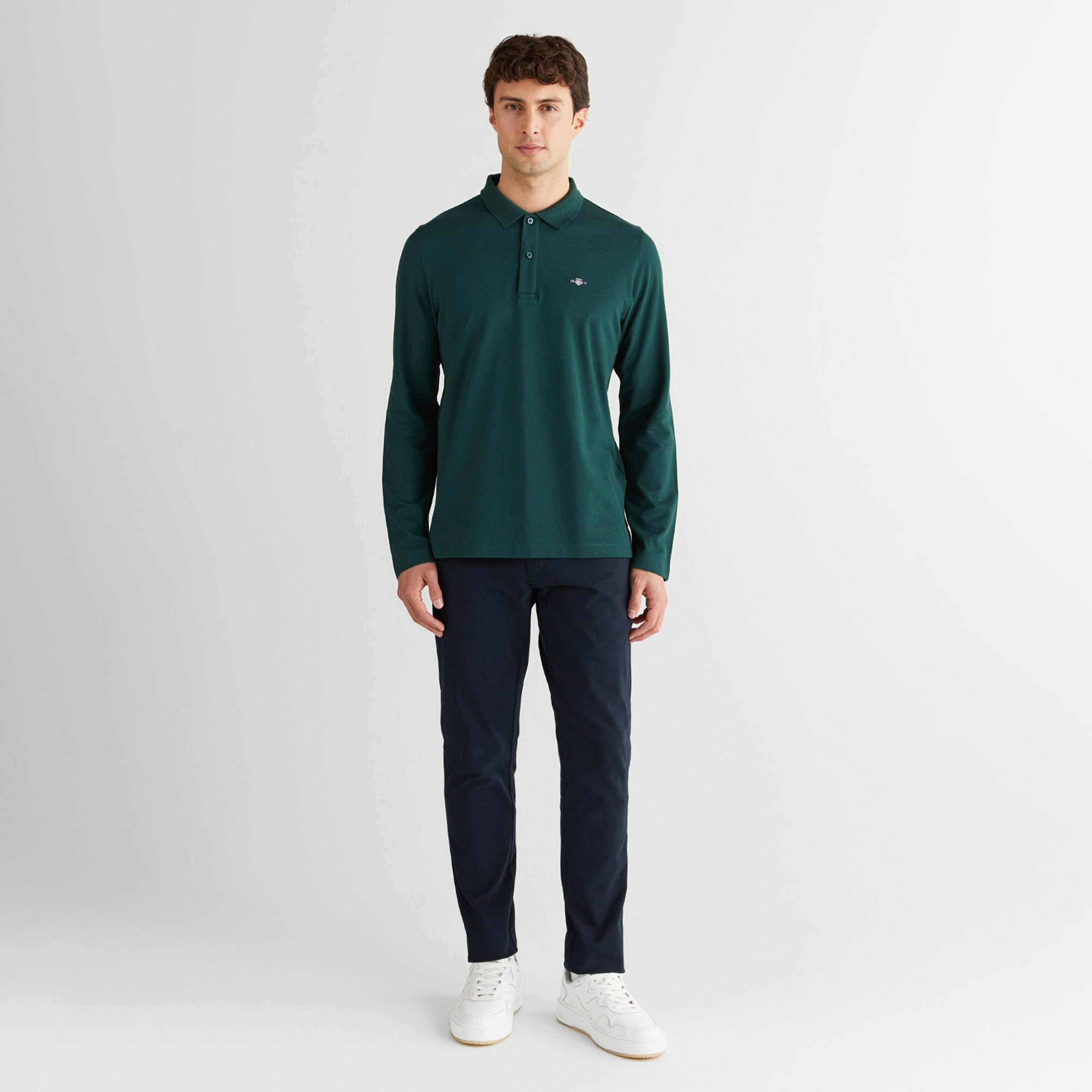 GANT Erkek Yeşil Regular Fit Polo Yaka Polo