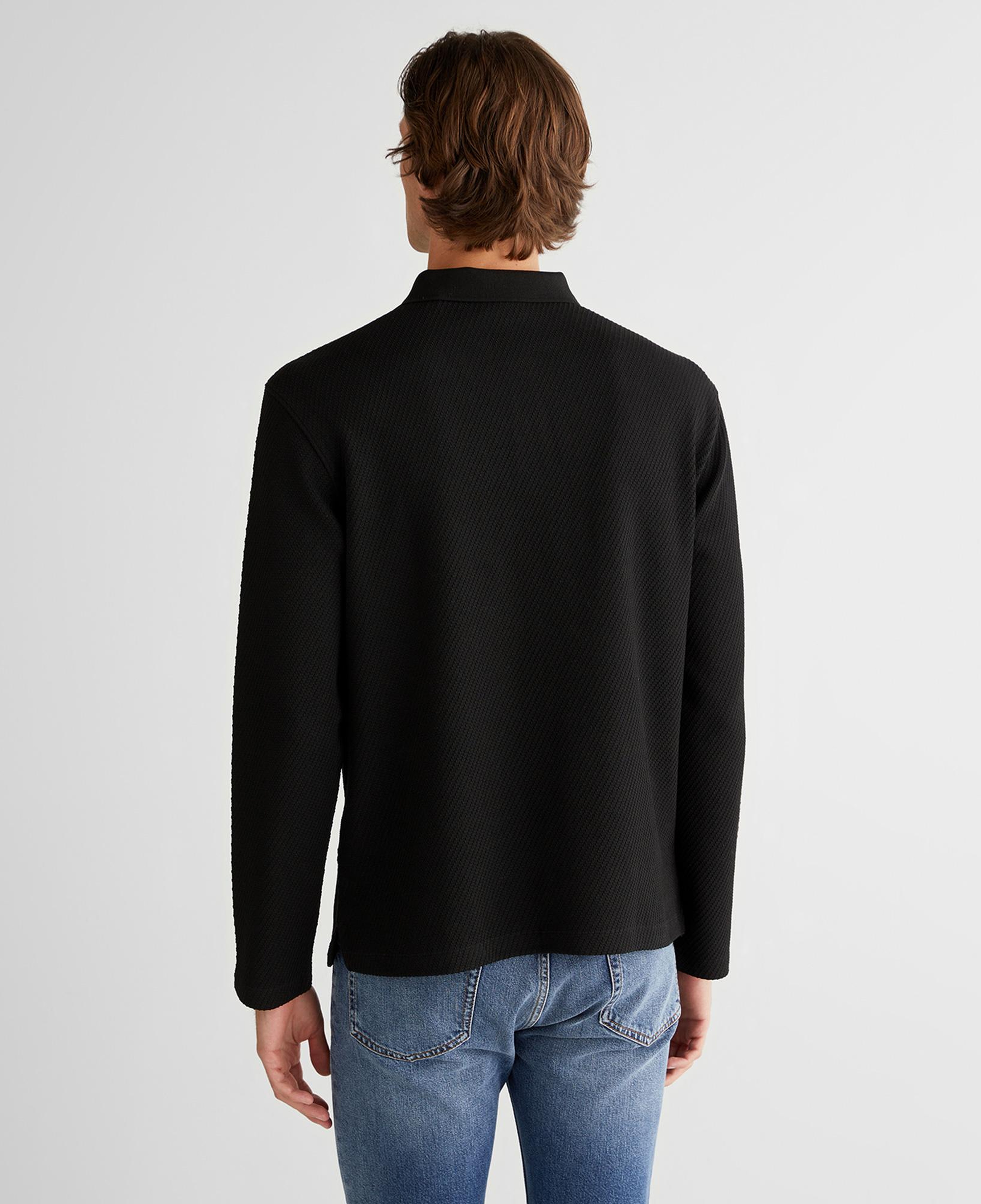 GANT Erkek Siyah Relaxed Fit Polo Yaka Uzun Kollu T-Shirt