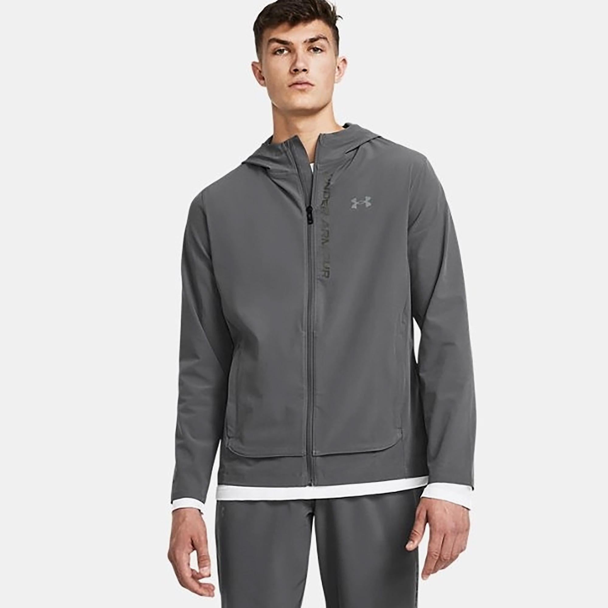 Under Armour Outrun The Erkek Gri Koşu Ceketi