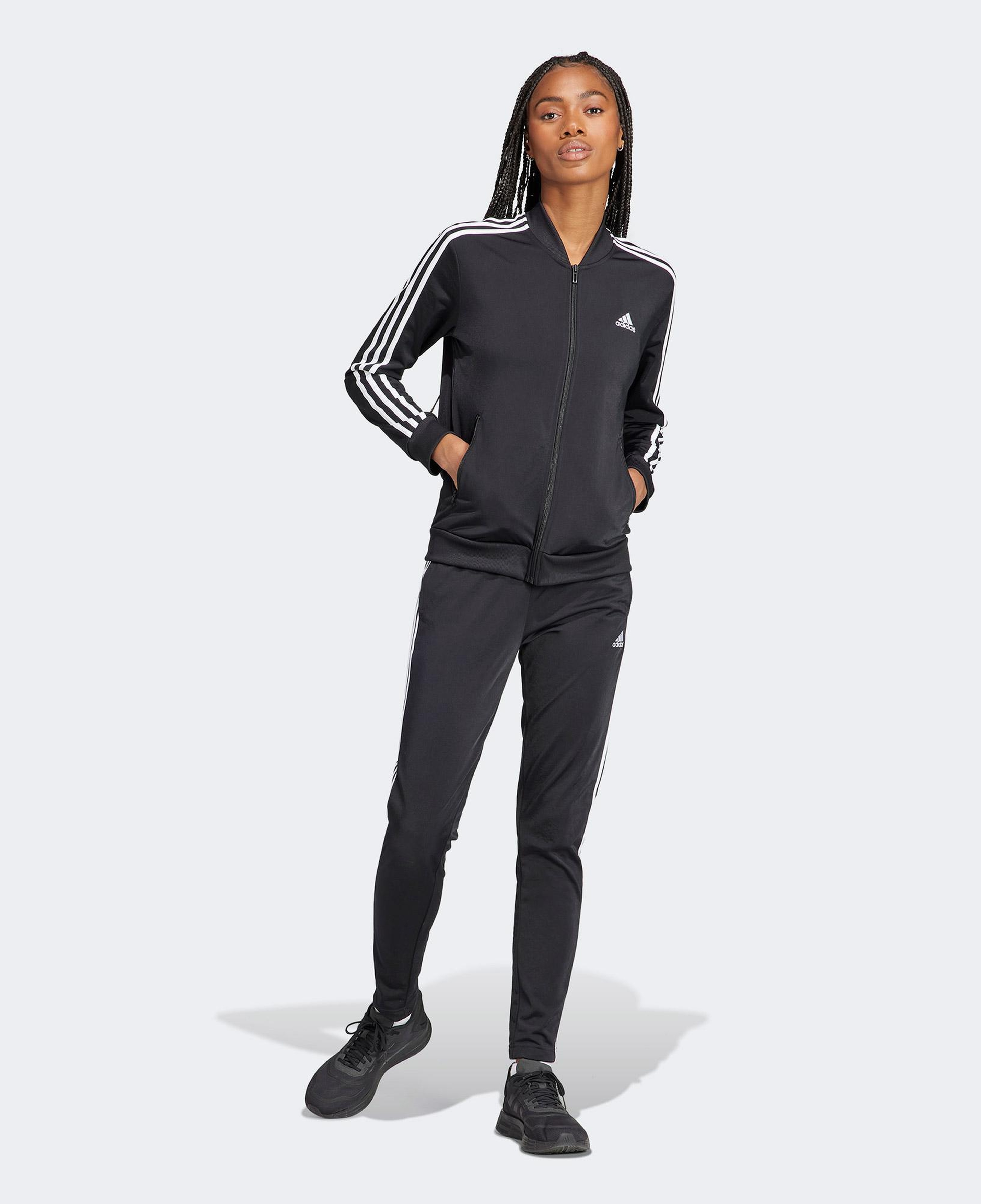 adidas Essential 3 Striped Kadın Siyah Günlük Eşofman Üstü
