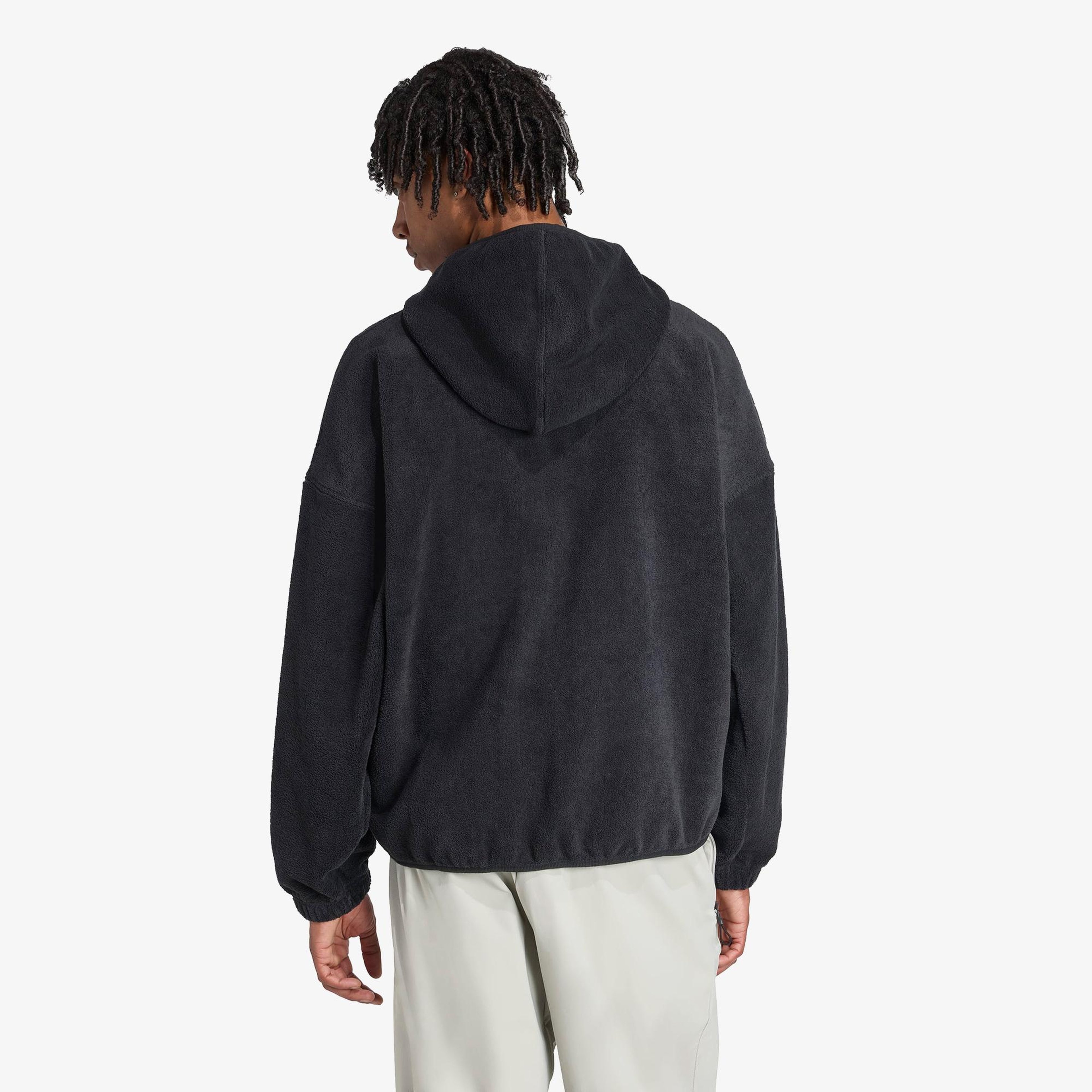 adidas Future icons Small Logo Low Pile Fleece Full Zip Erkek Siyah Eşofman Üstü