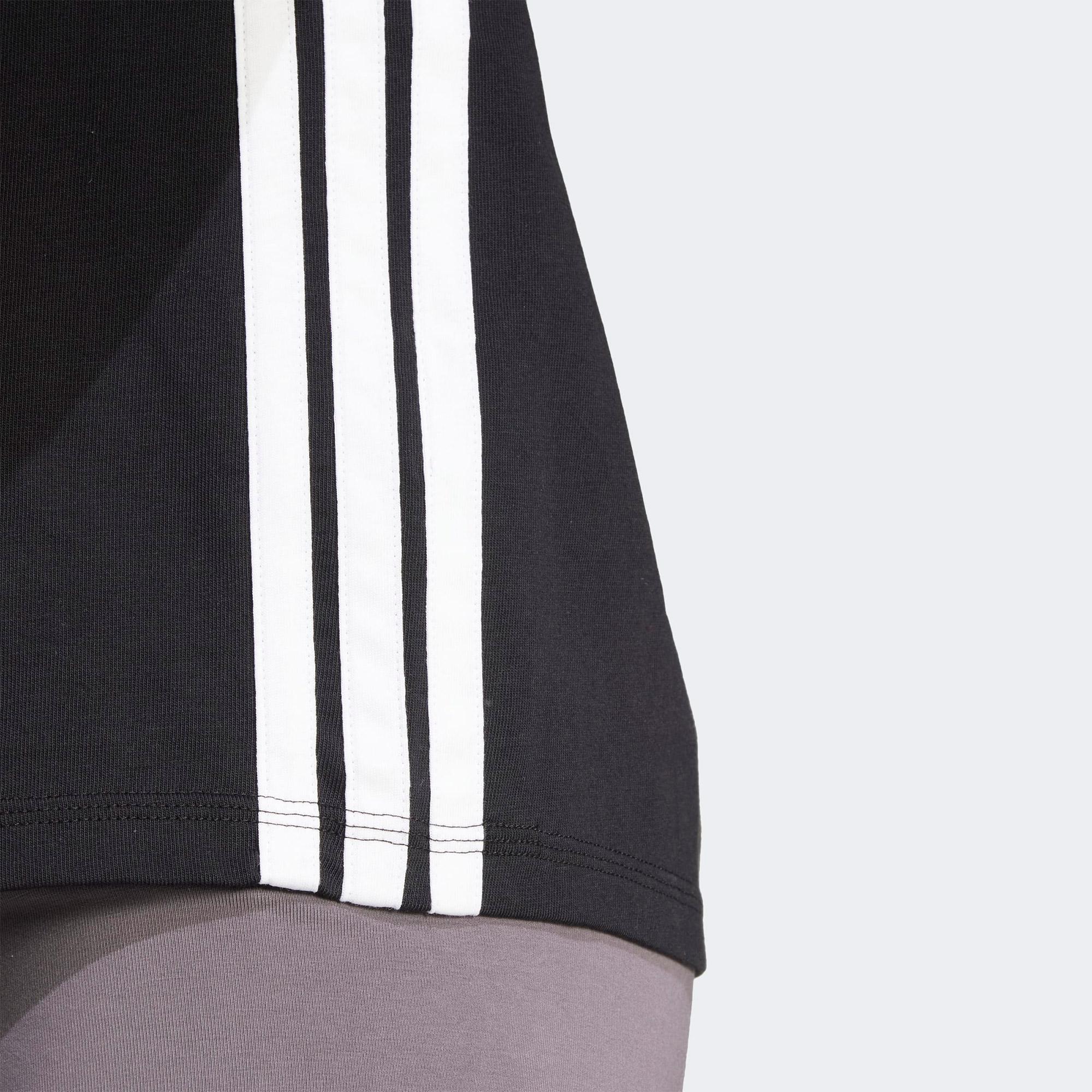 adidas Essentials 3 Stripes Cotton Kadın Siyah T-Shirt