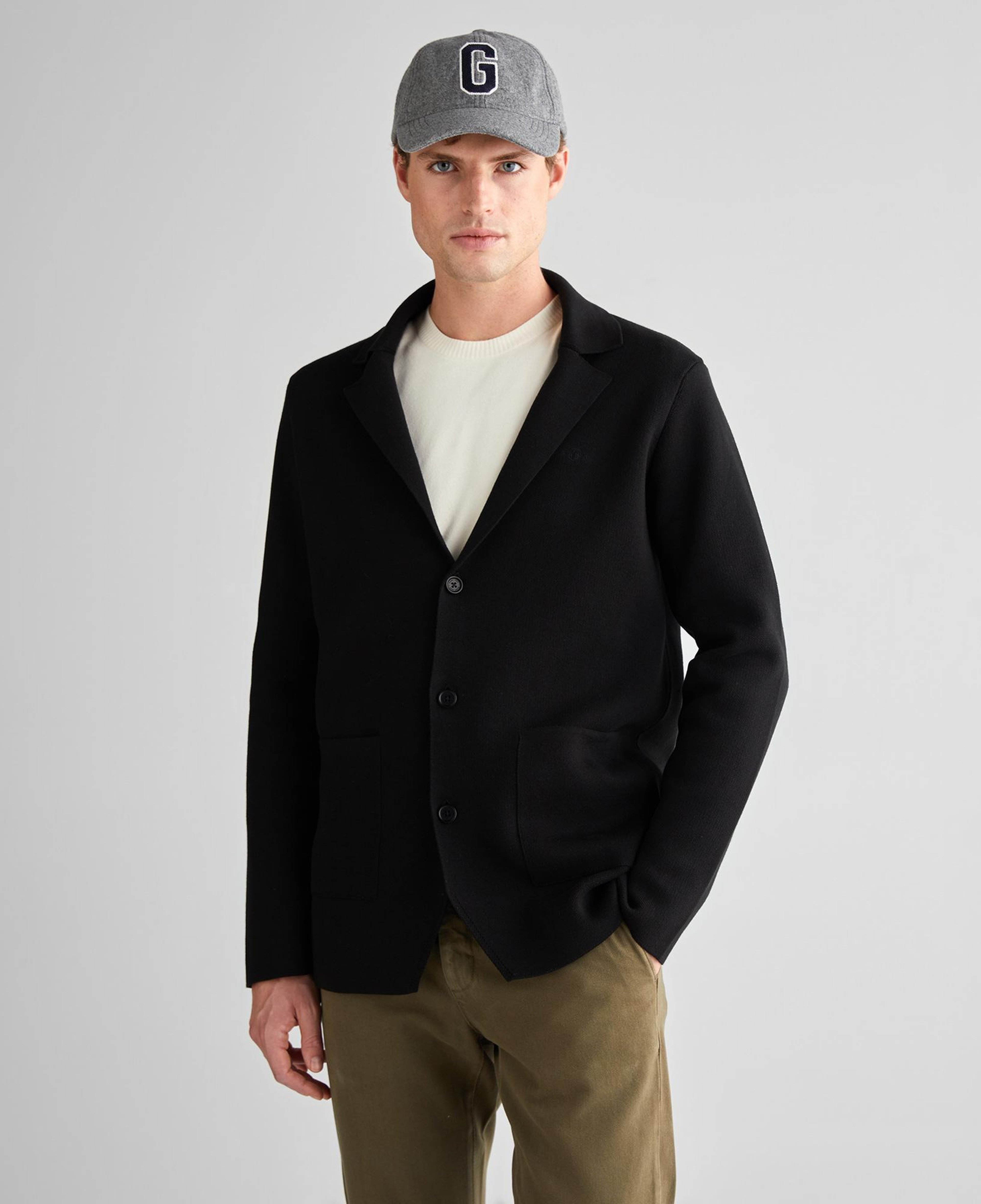 GANT Erkek Siyah Relaxed Fit Kruvaze Ceket