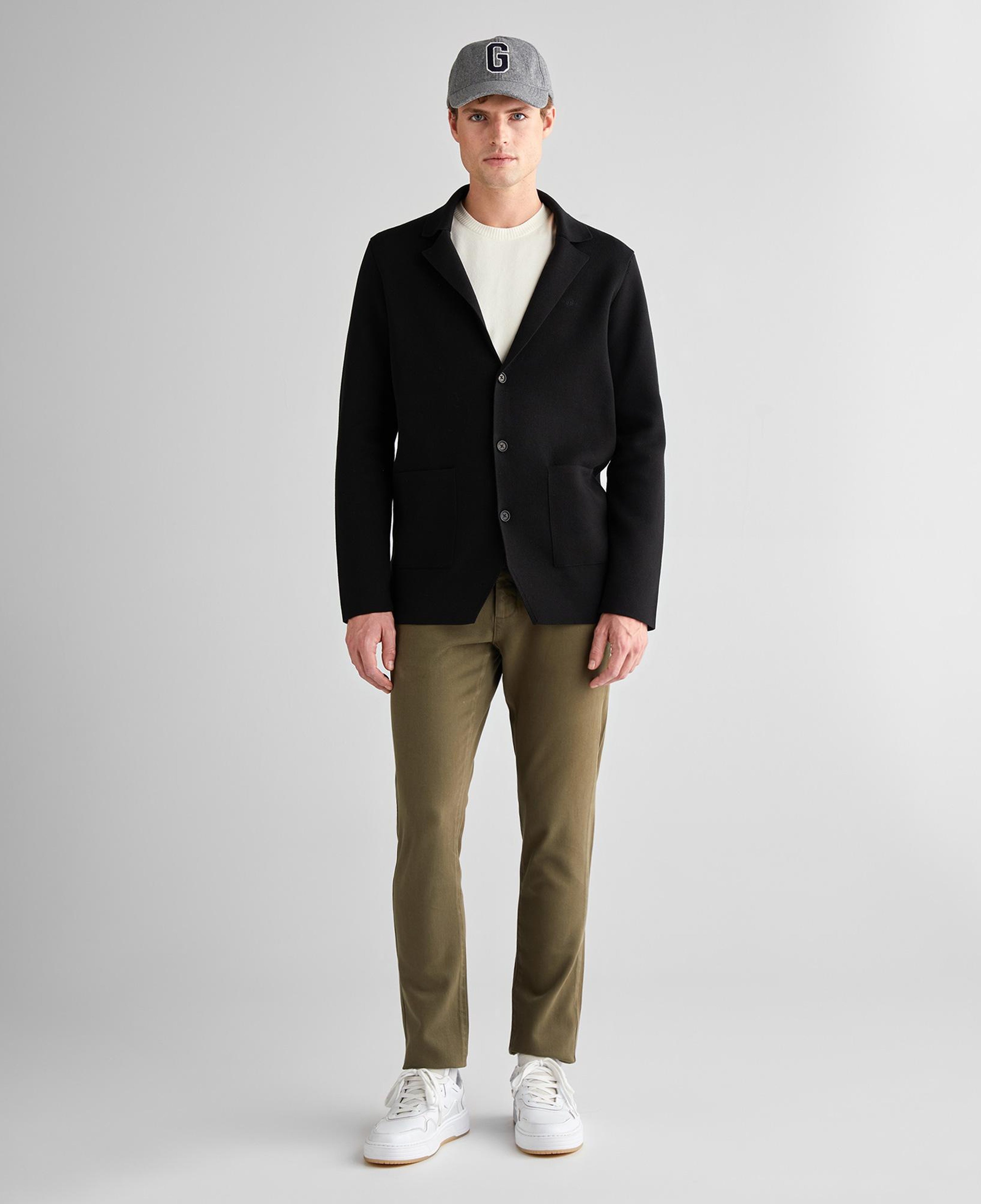 GANT Erkek Siyah Relaxed Fit Kruvaze Ceket