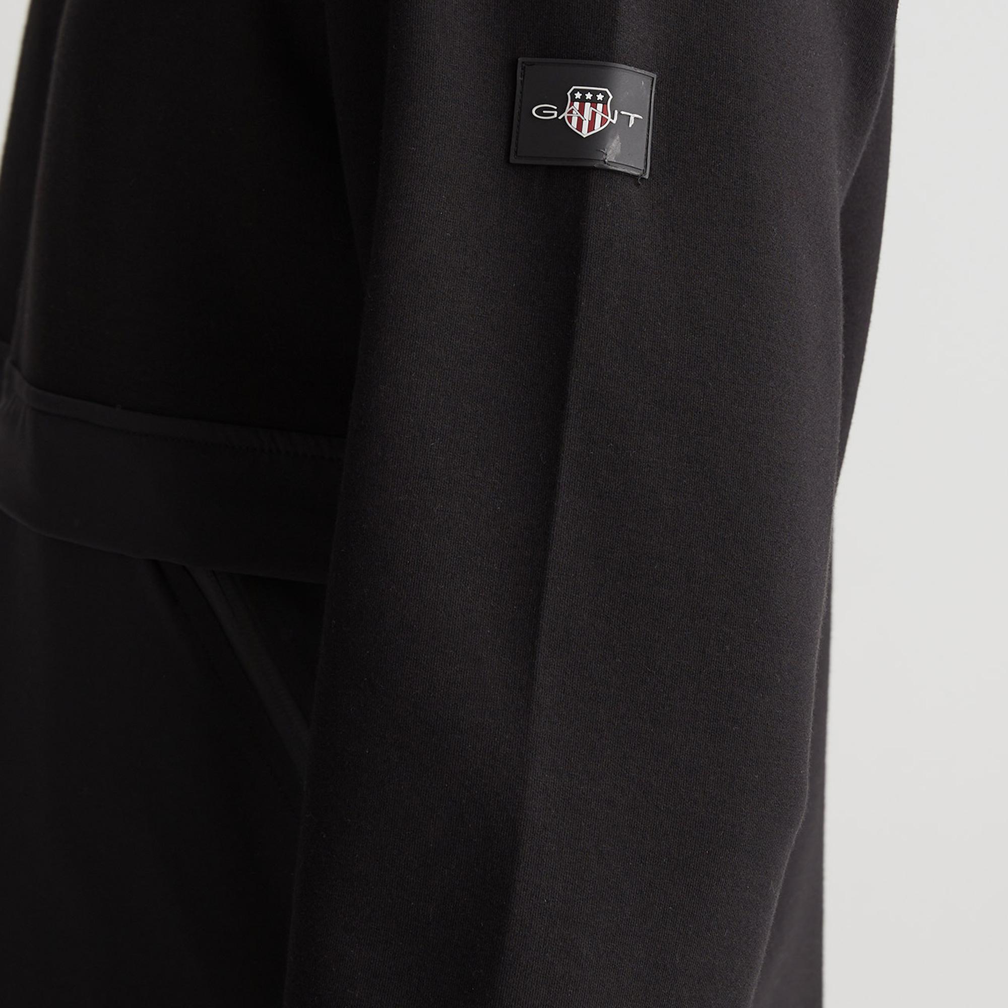 GANT Erkek Siyah Regular Fit Fermuarlı Sweatshirt