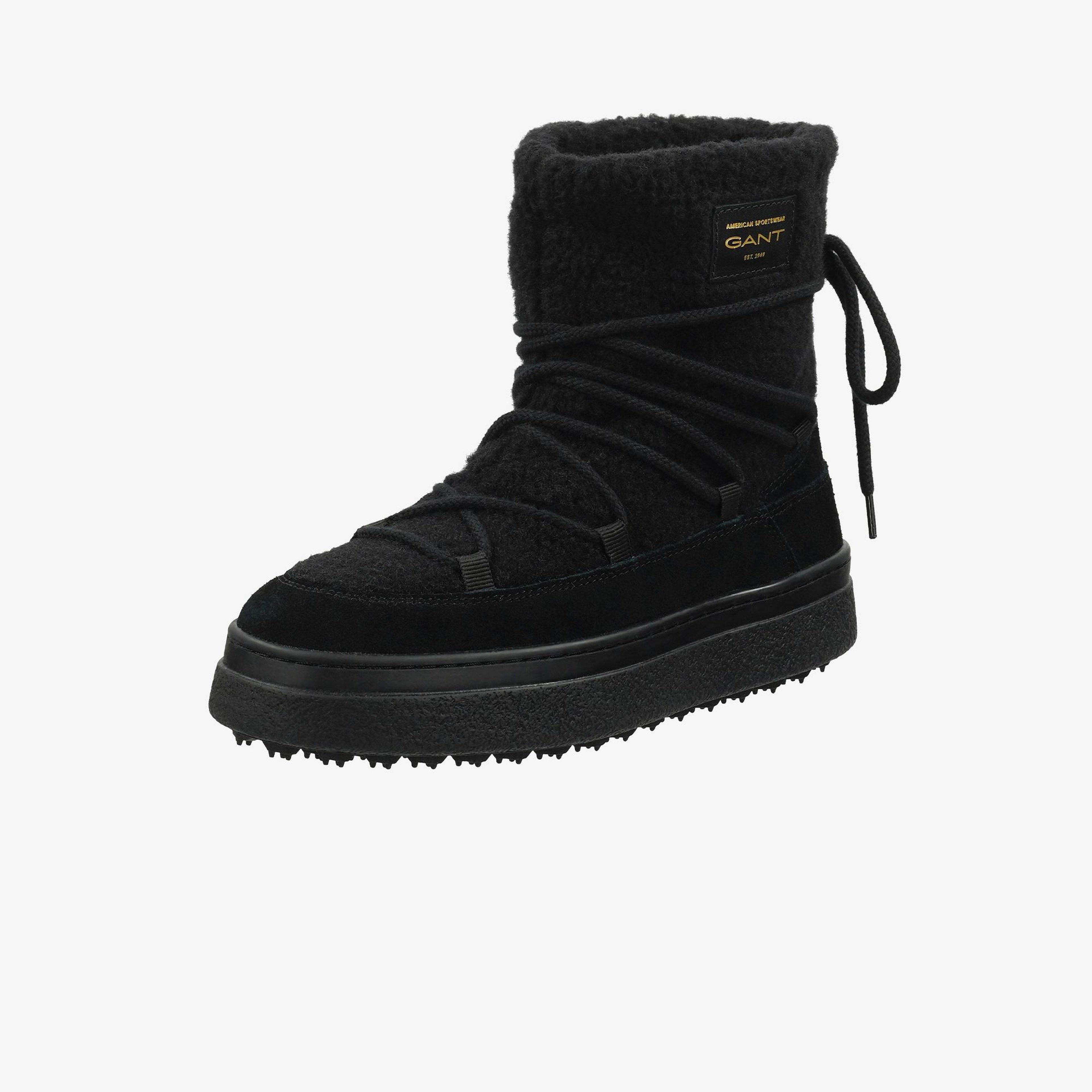 GANT Kadın Siyah Bağcıklı Snowhill Yün Bot