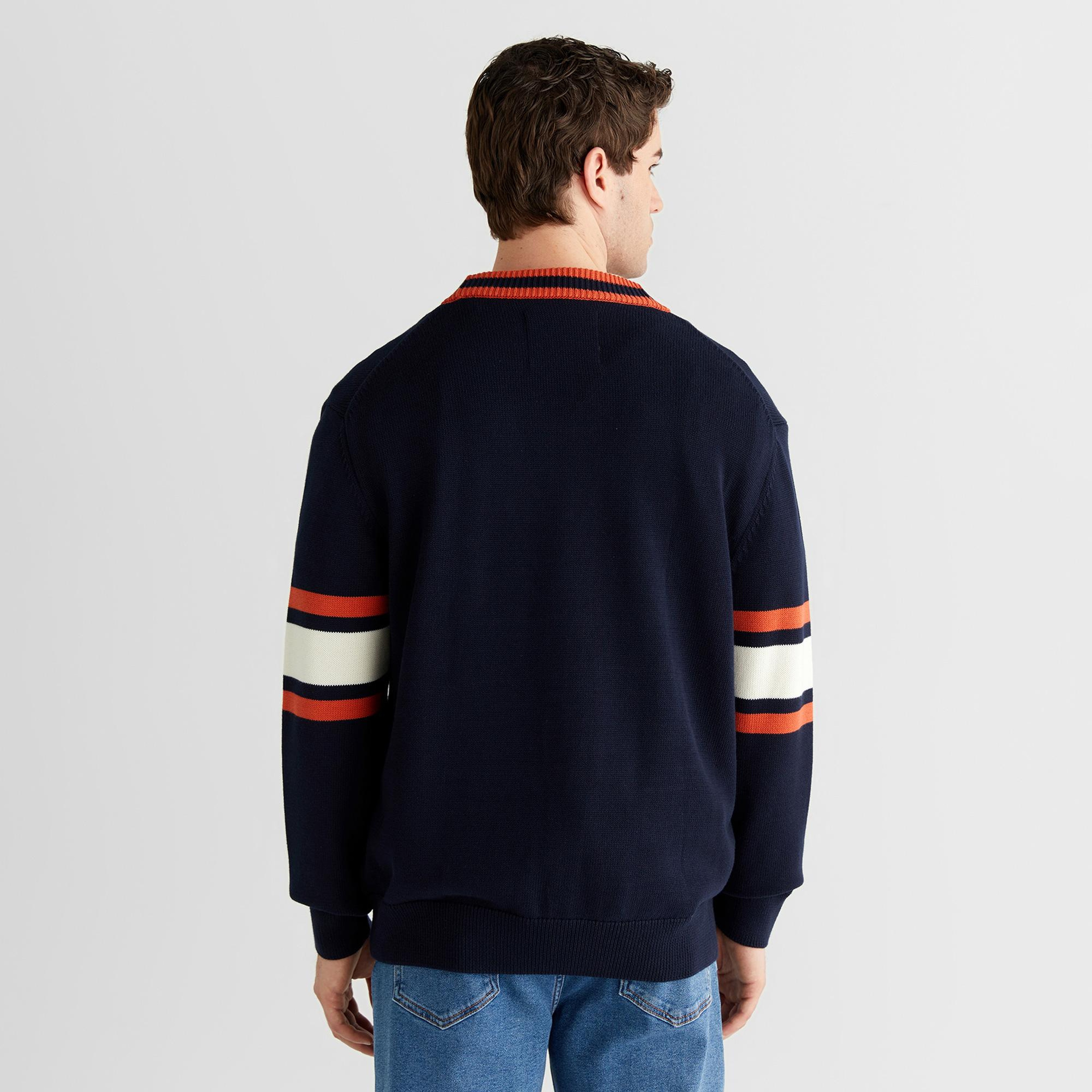 GANT Erkek Lacivert Regular Fit V Yaka Hırka