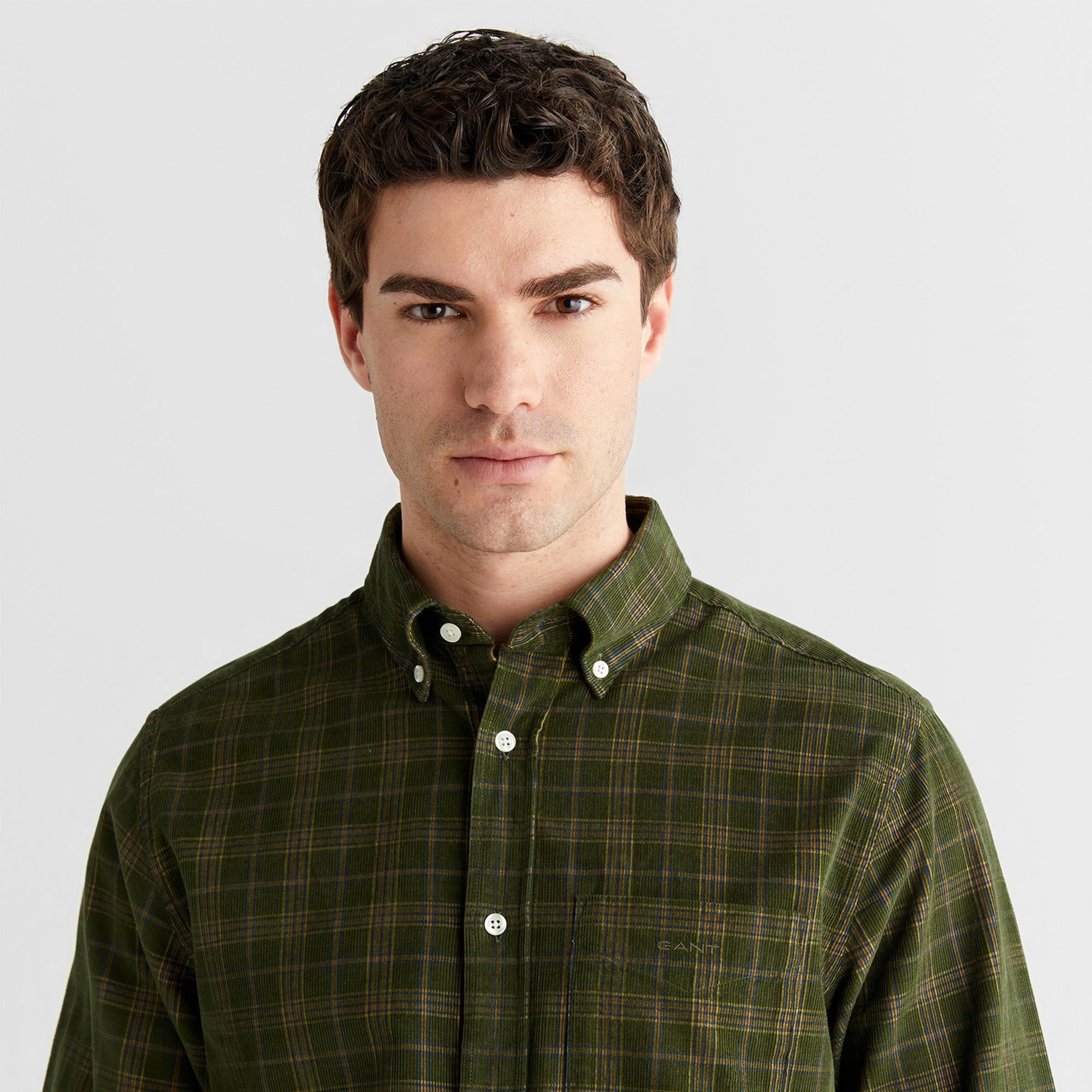 GANT Erkek Yeşil Regular Fit Düğmeli Gömlek