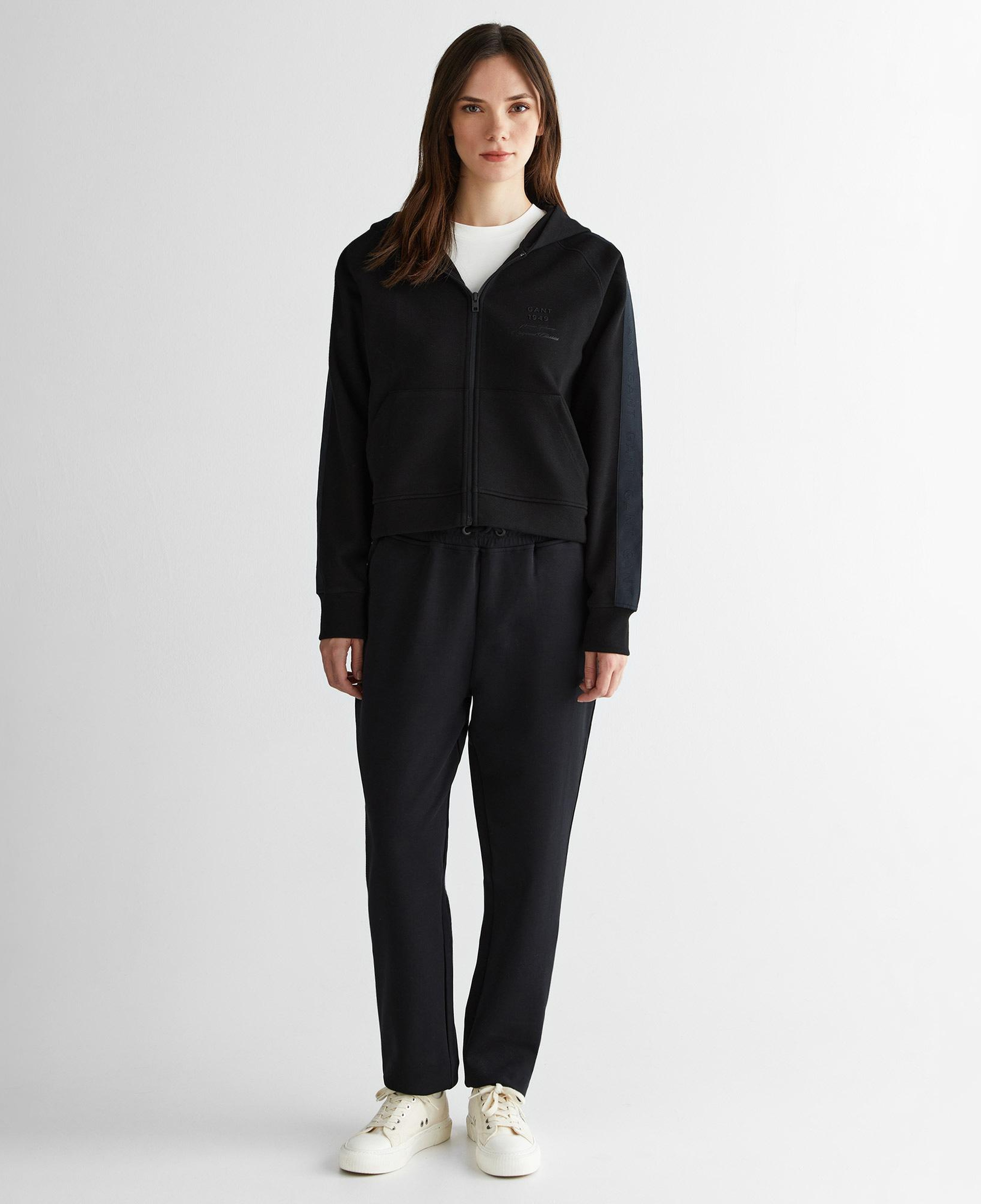 GANT Kadın Siyah Fermuarlı Kapüşonlu Sweatshirt