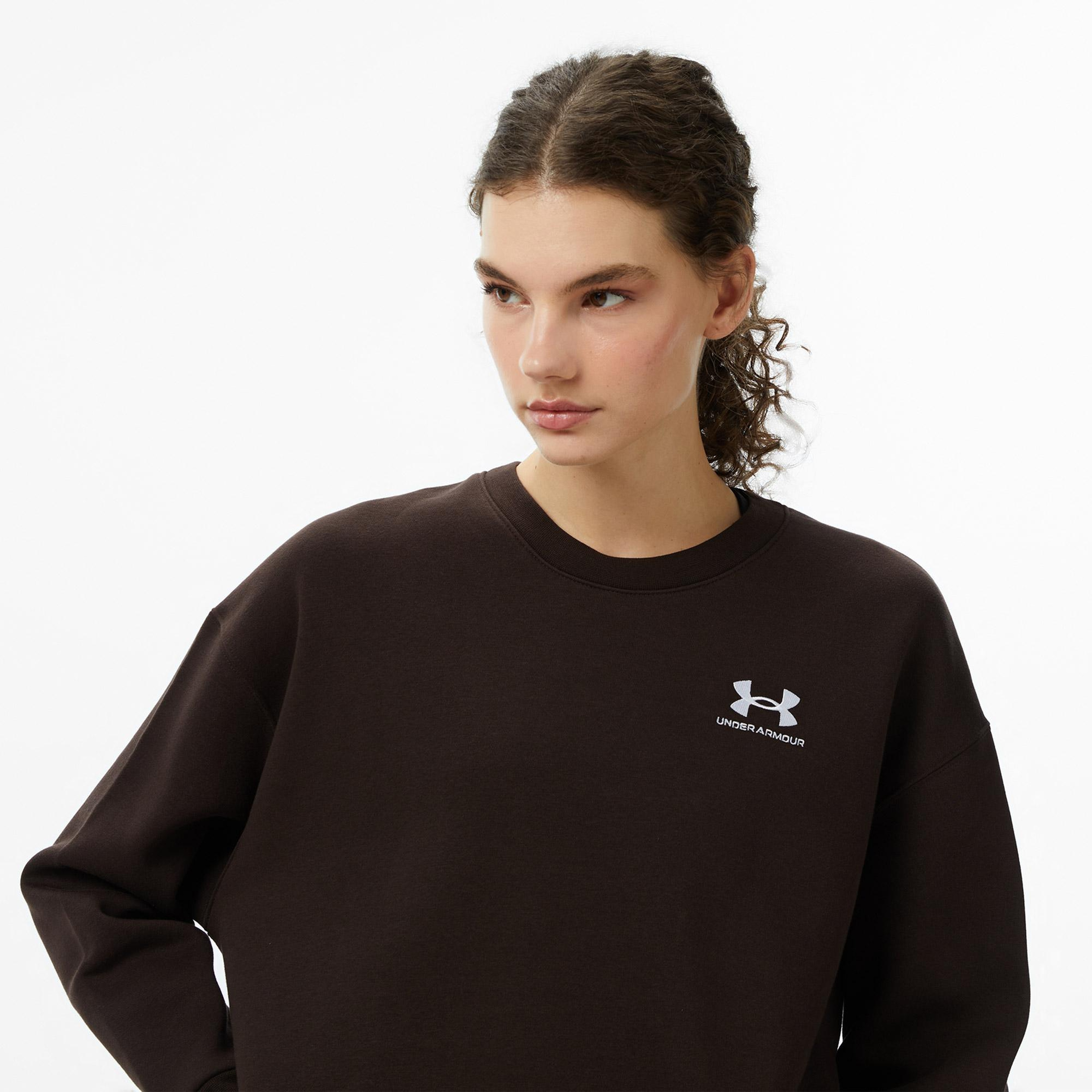 Under Armour Icon Fleece Os Crew Kadın Kahverengi Sweatshirt