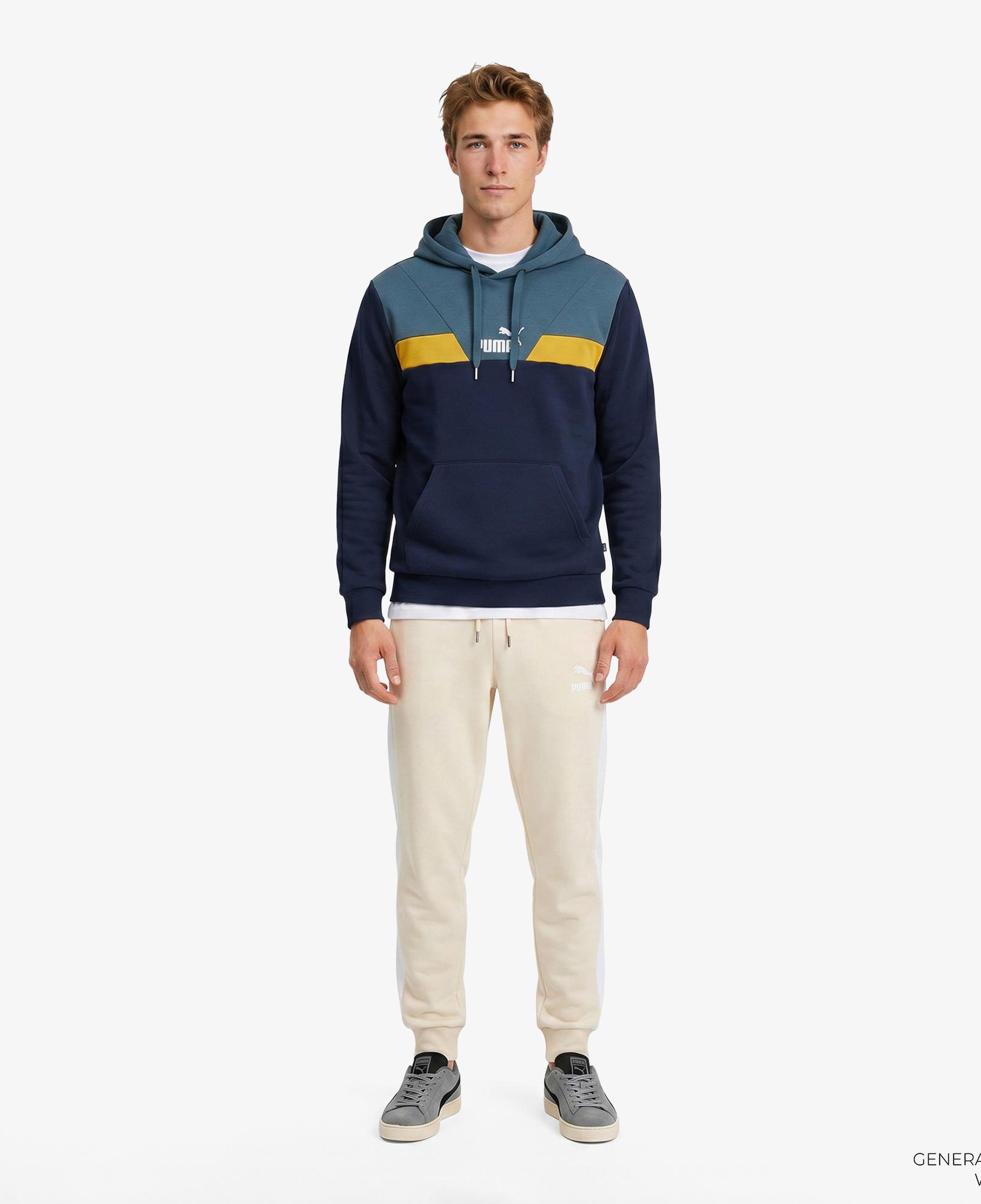 Puma Power Colorblock Erkek Mavi Günlük Sweatshirt