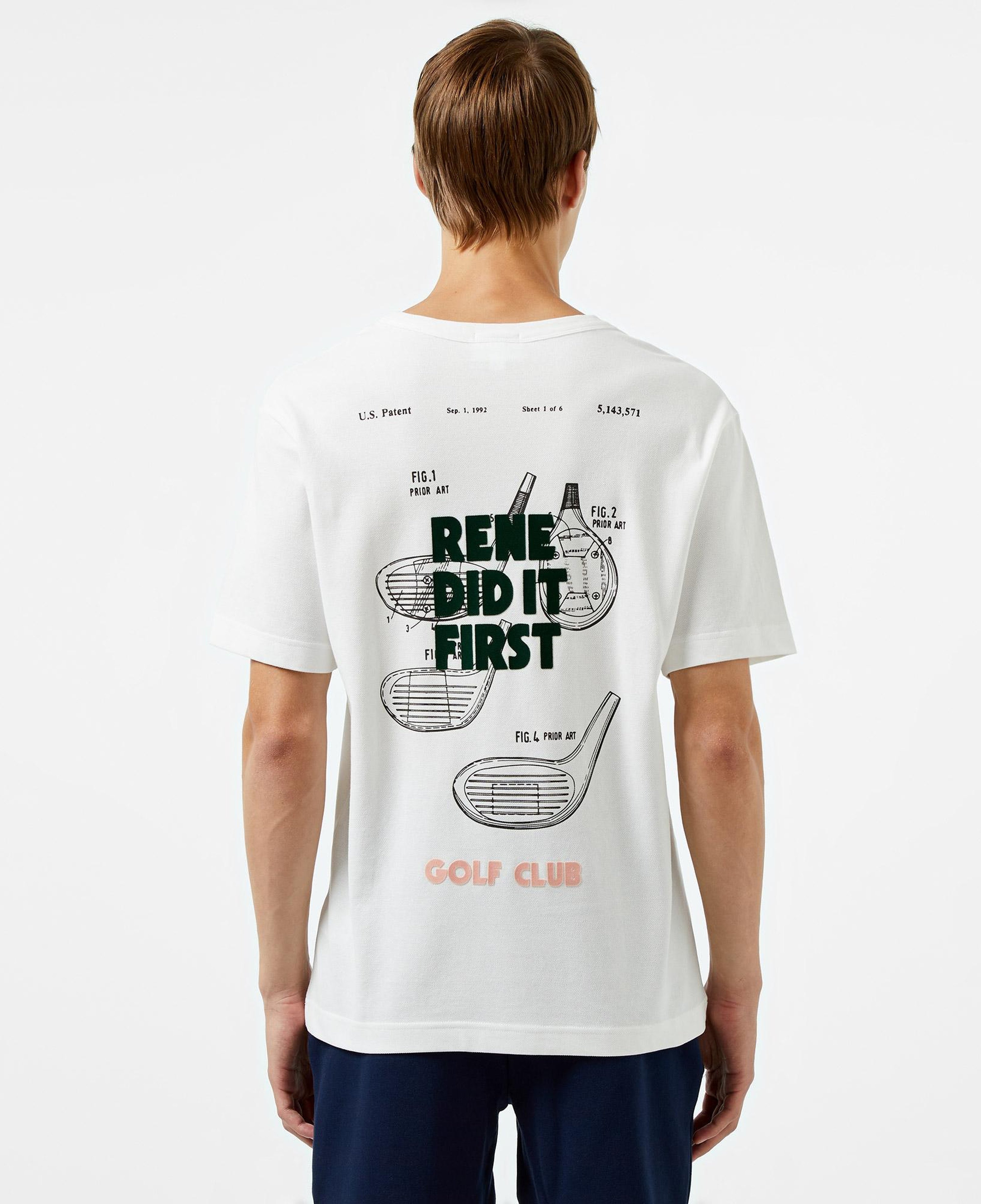 Unisex Classic Fit Bisiklet Yaka Baskılı Beyaz T-Shirt