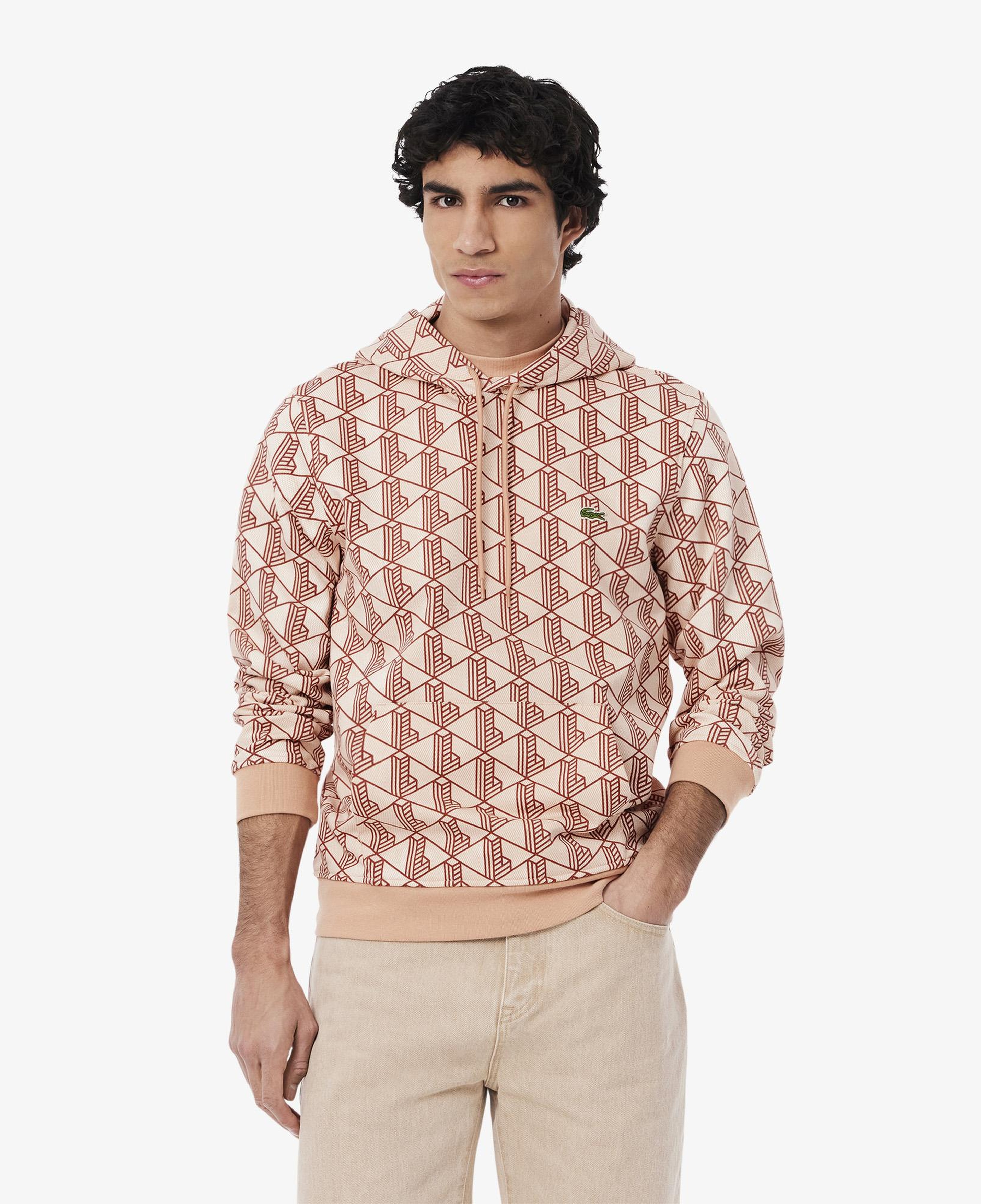 Lacoste Relaxed Fit Monogram Erkek Kahverengi Sweatshirt