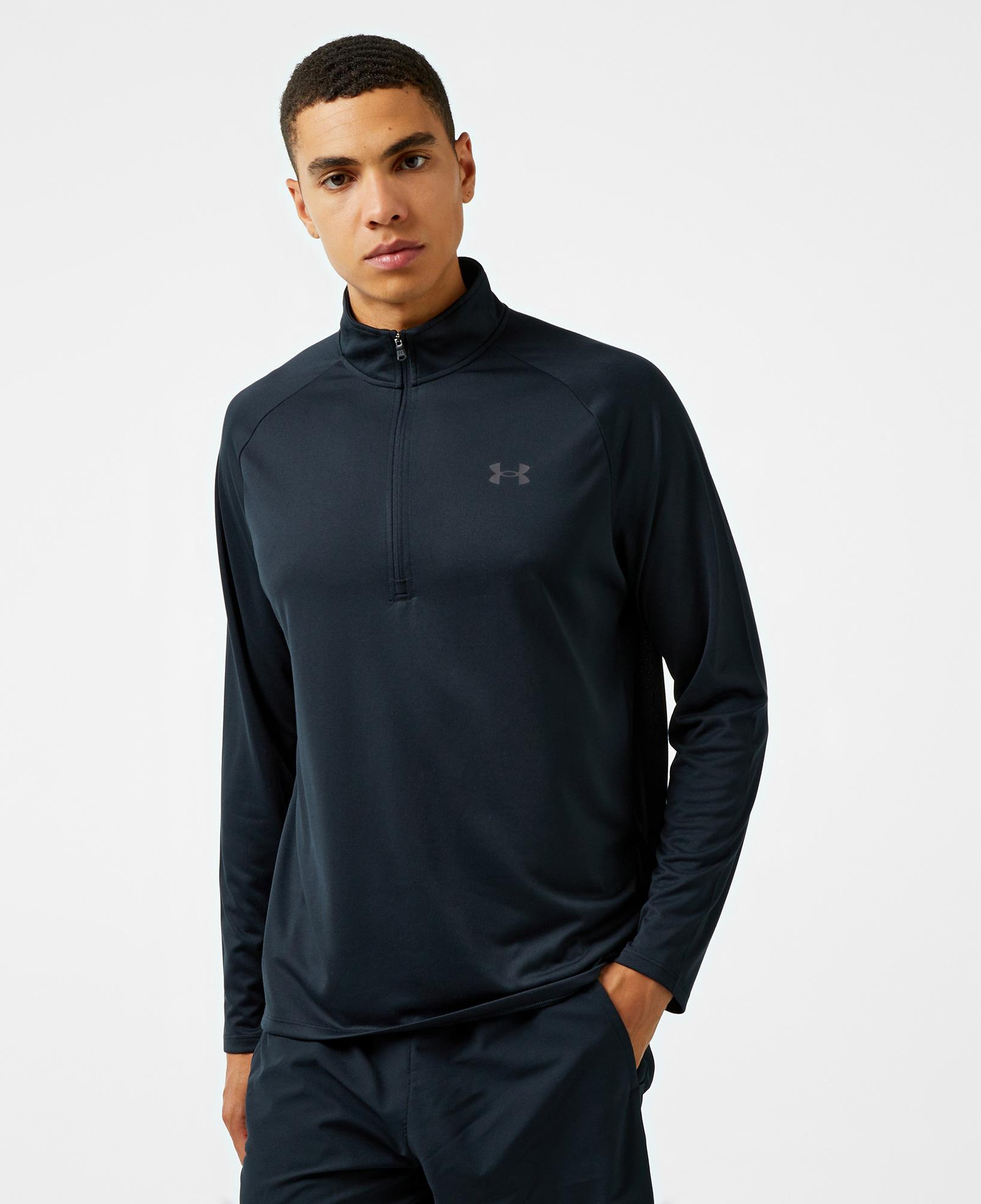 Under Armour Tech 2.0 1/2 Zip Erkek Siyah Antrenman Sweatshirt