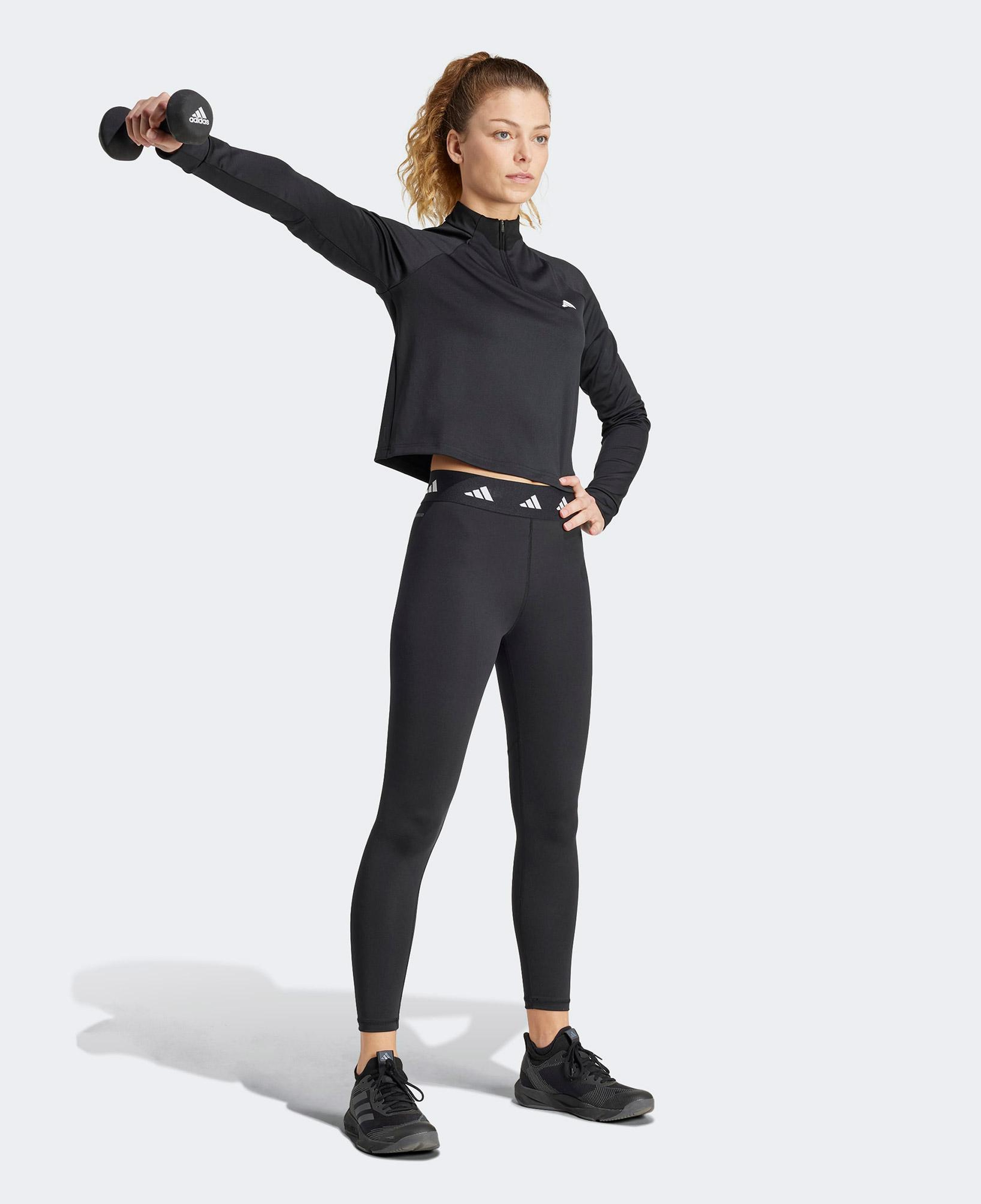 adidas Train Essentials Minimal Branding 1-4 Zip Kadın Siyah Antrenman Eşofman Üstü