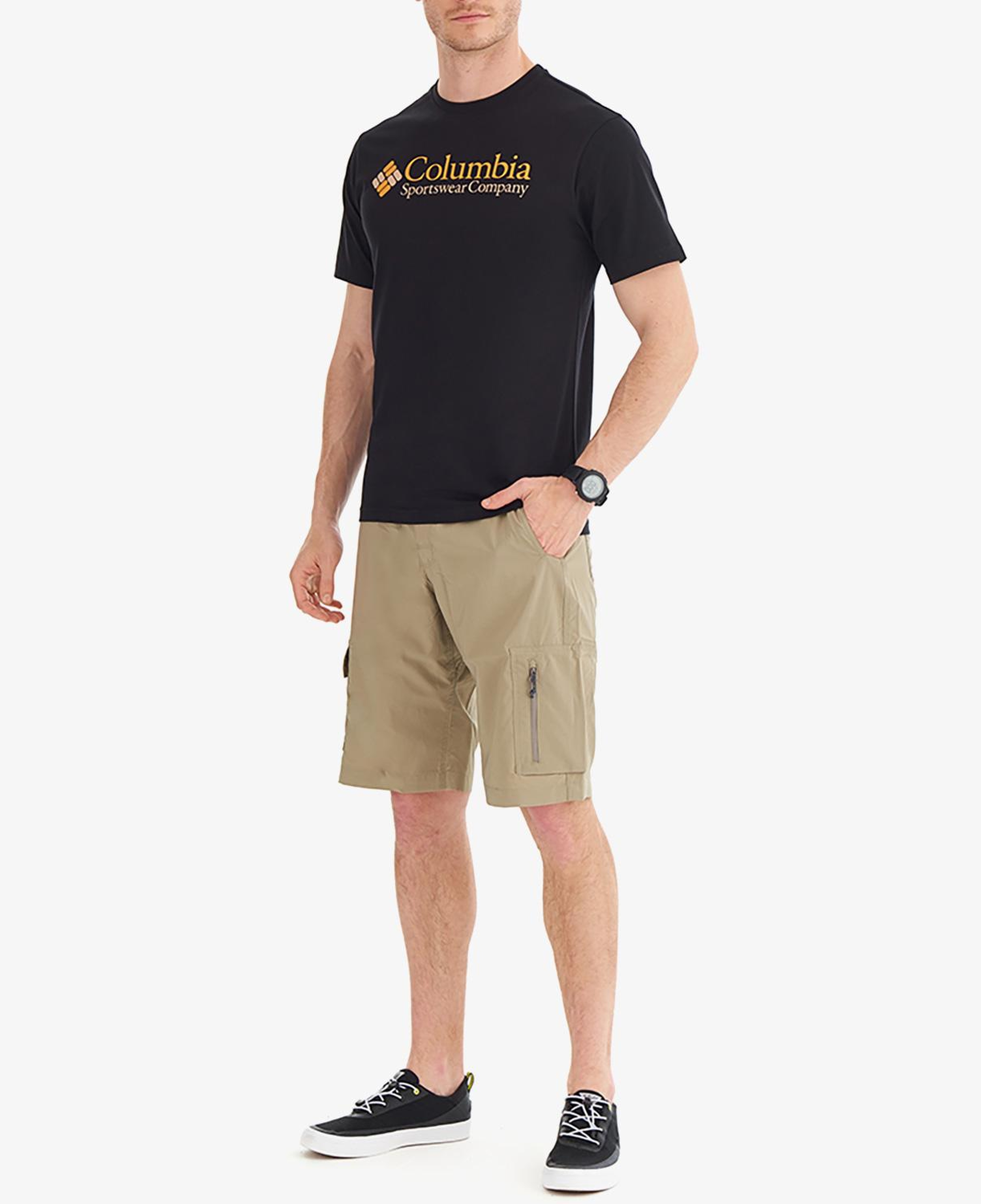Columbia Retro Logo Erkek Siyah Günlük T-Shirt