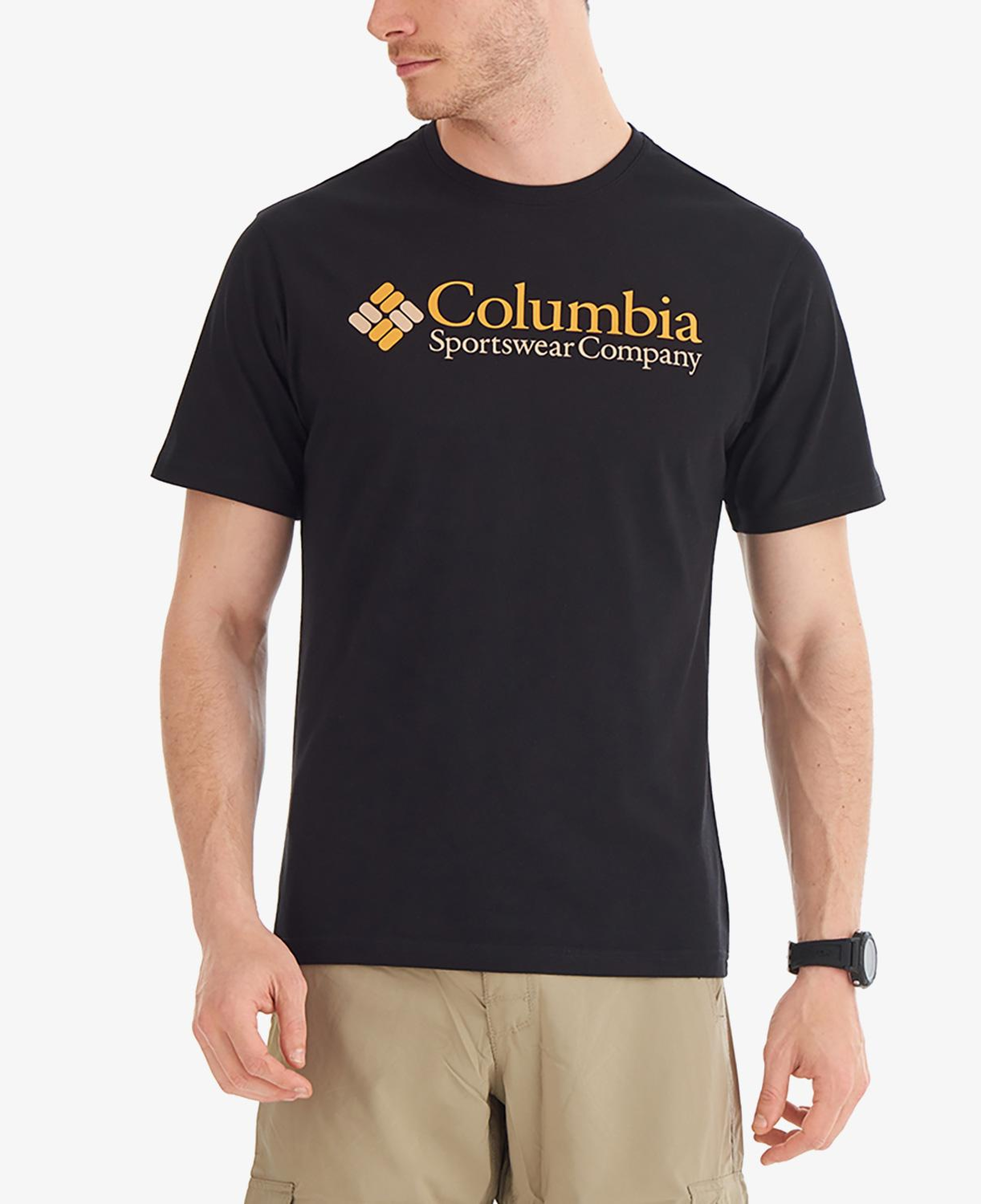 Columbia Retro Logo Erkek Siyah Günlük T-Shirt