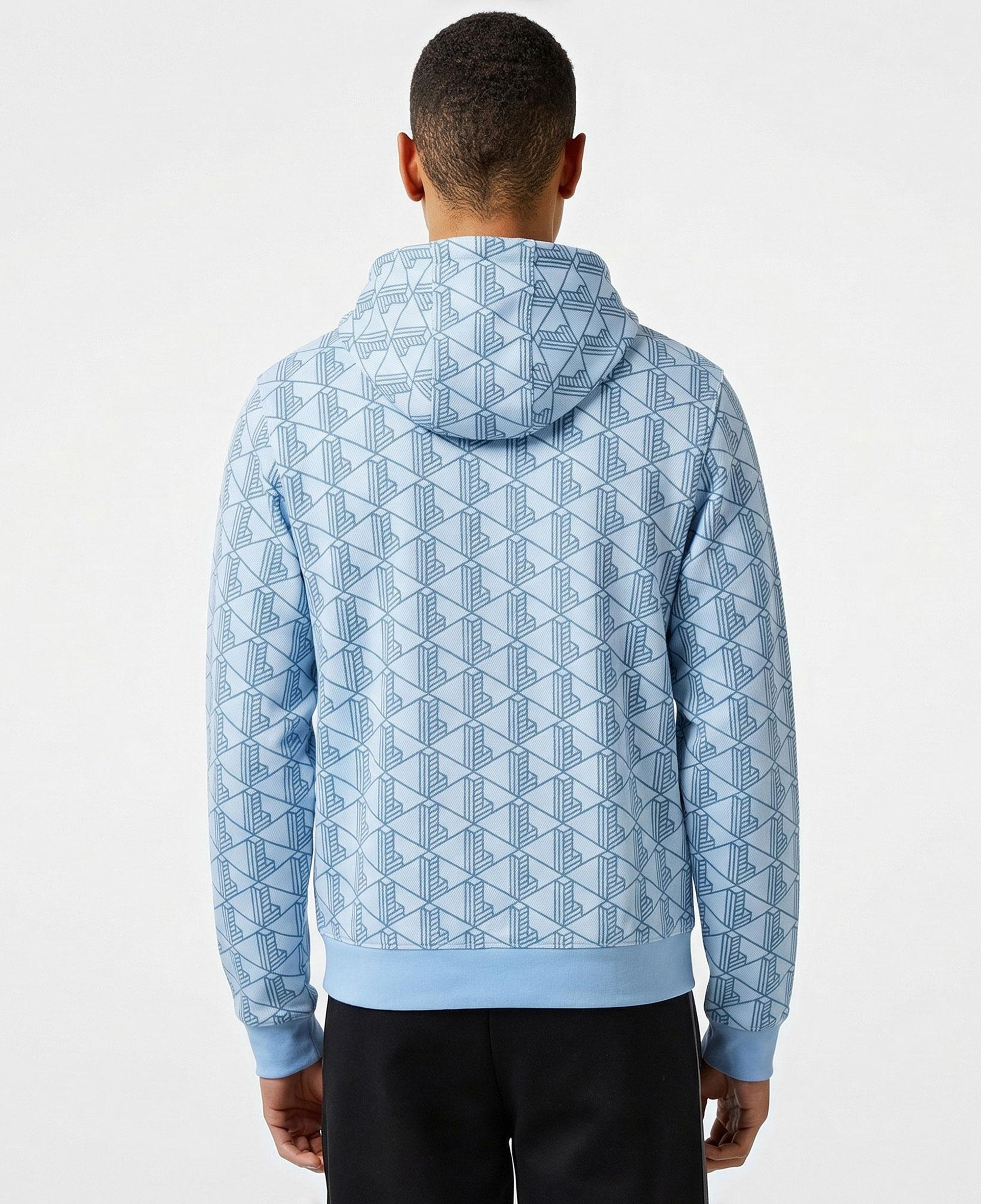 Lacoste Relaxed Fit Monogram Erkek Mavi Sweatshirt