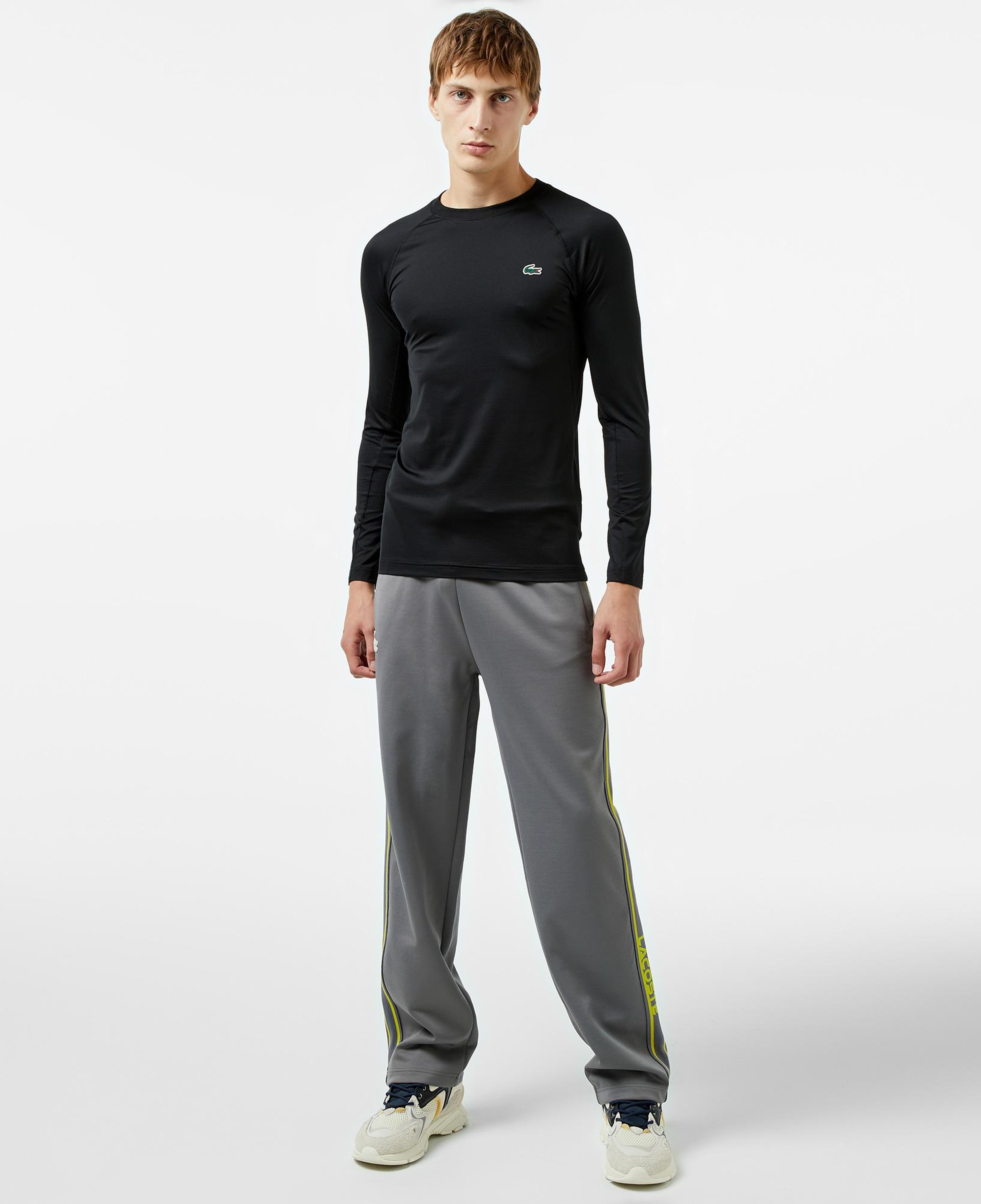 SPORT Erkek Slim Fit Uzun Kollu Bisiklet Yaka Siyah T-Shirt