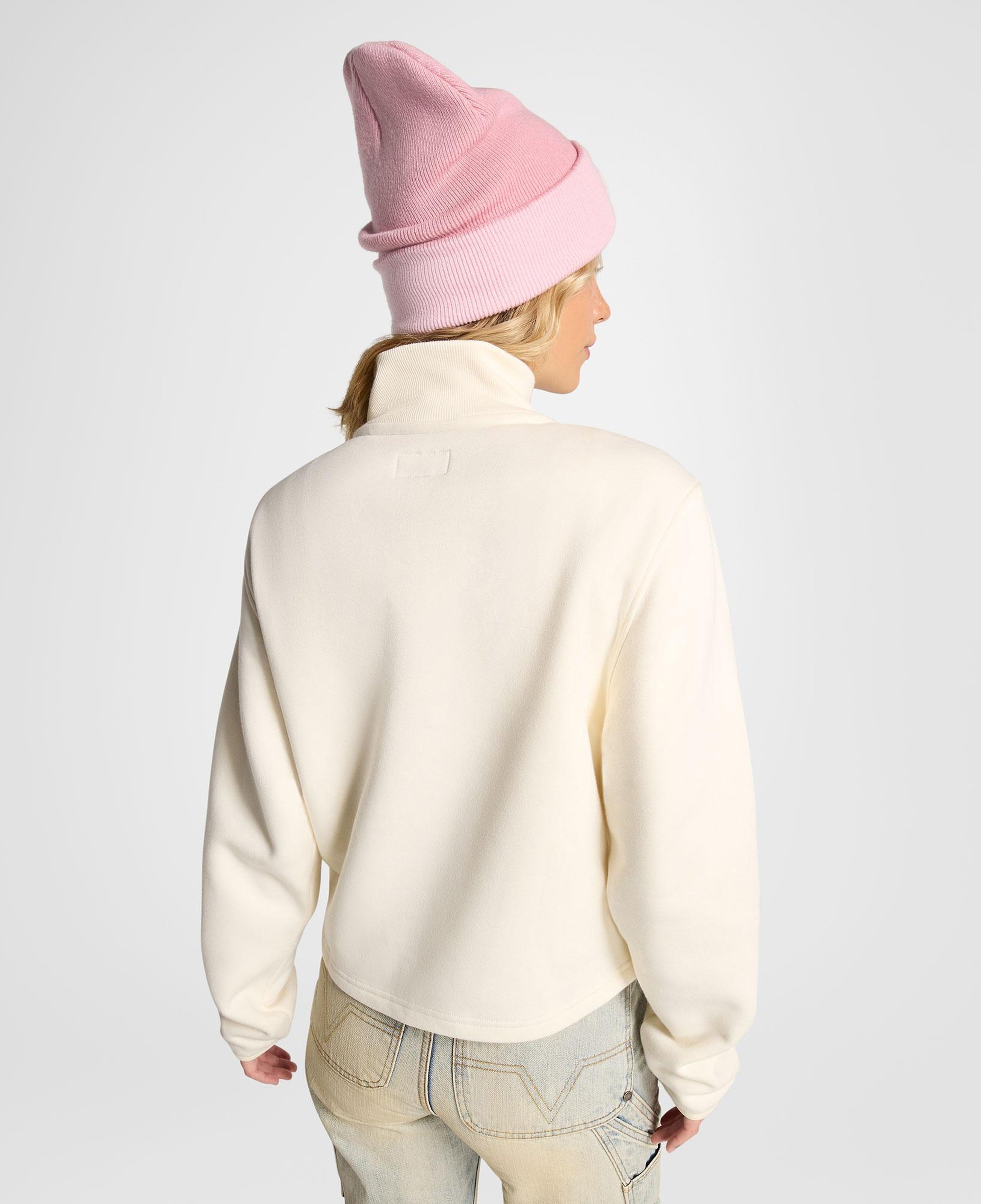 Converse Classic Kadın Yarım Fermuarlı Krem Sweatshirt