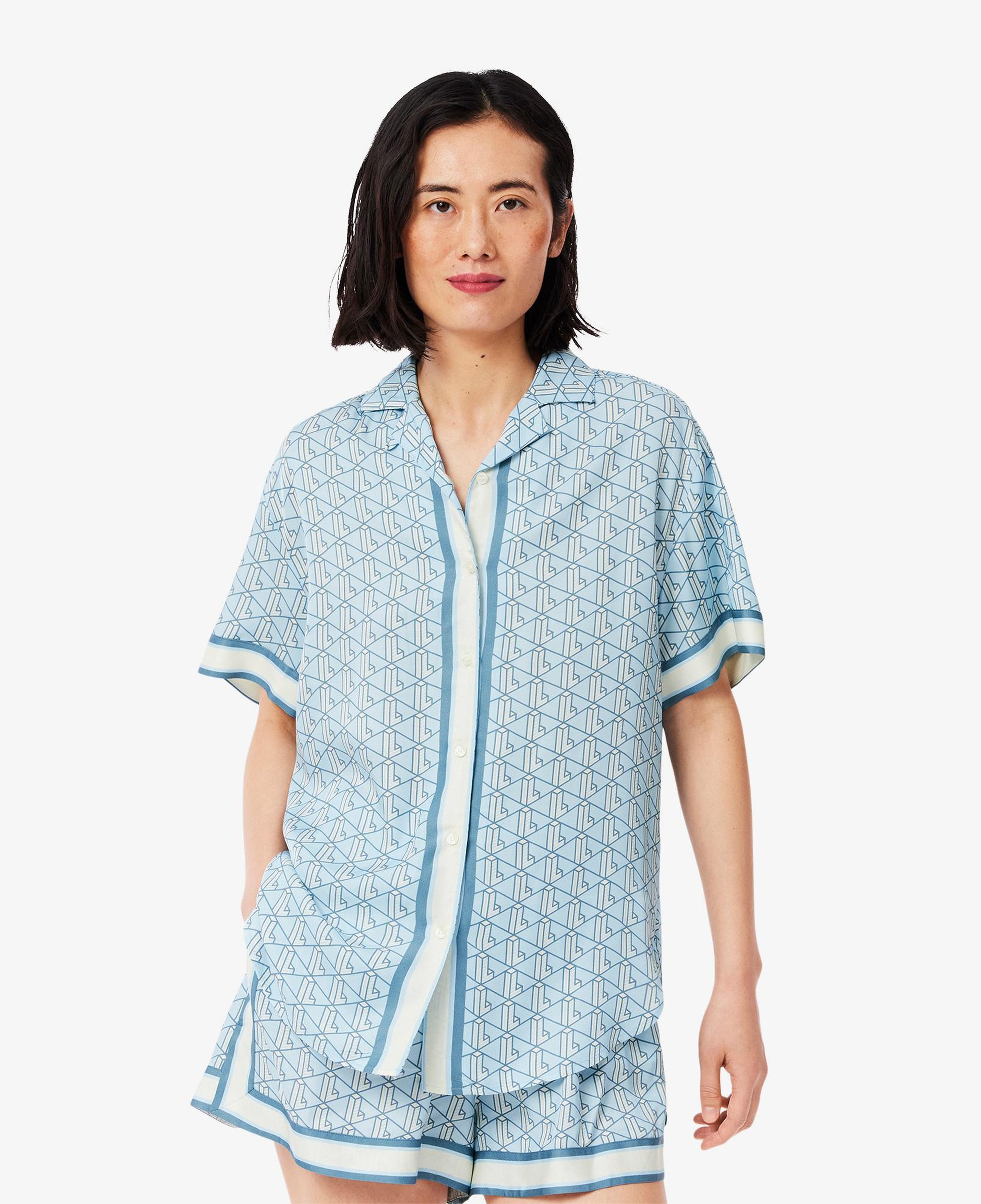 Lacoste Monogram Kadın Mavi Gömlek