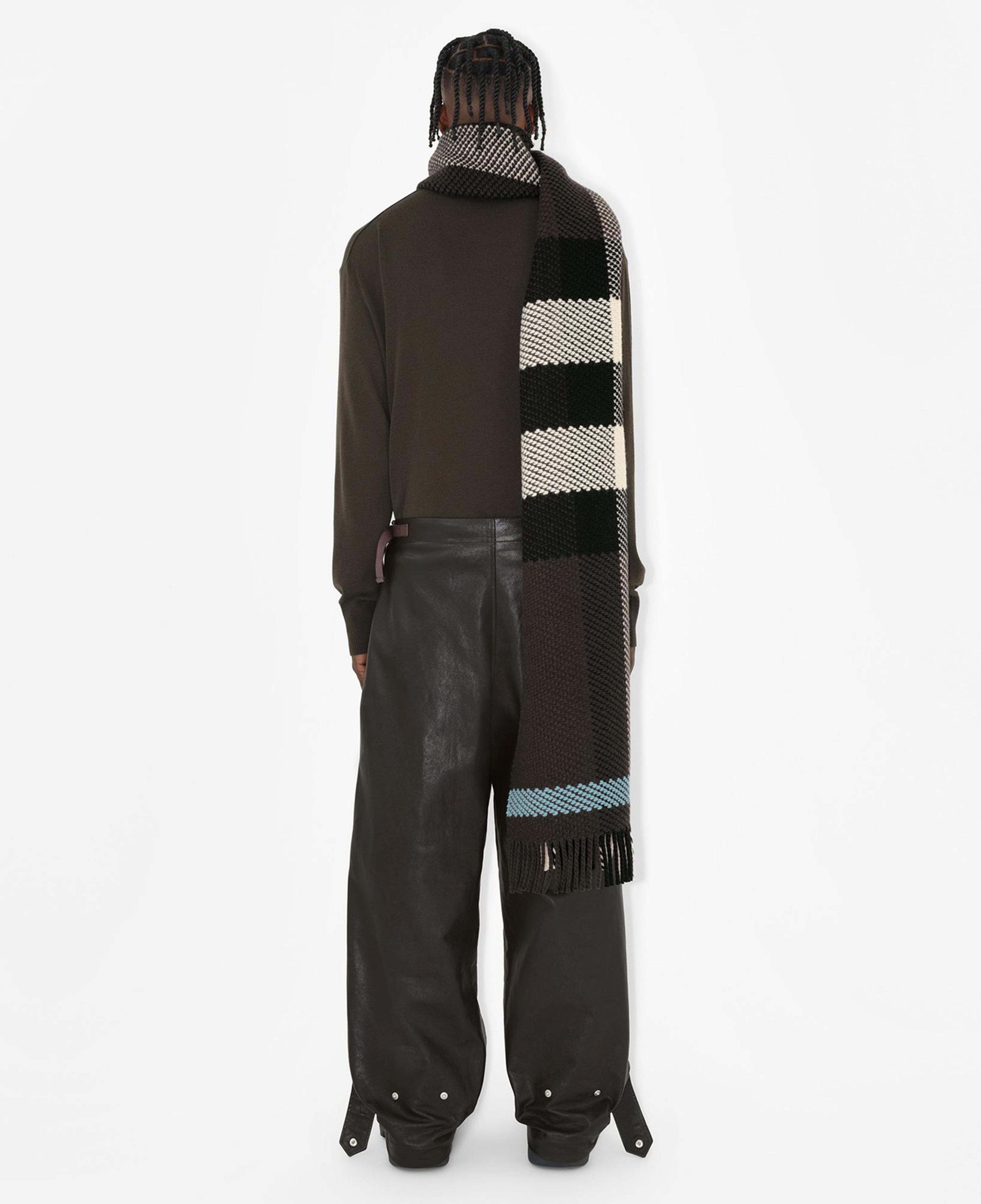 Burberry Unisex Siyah Yün Atkı
