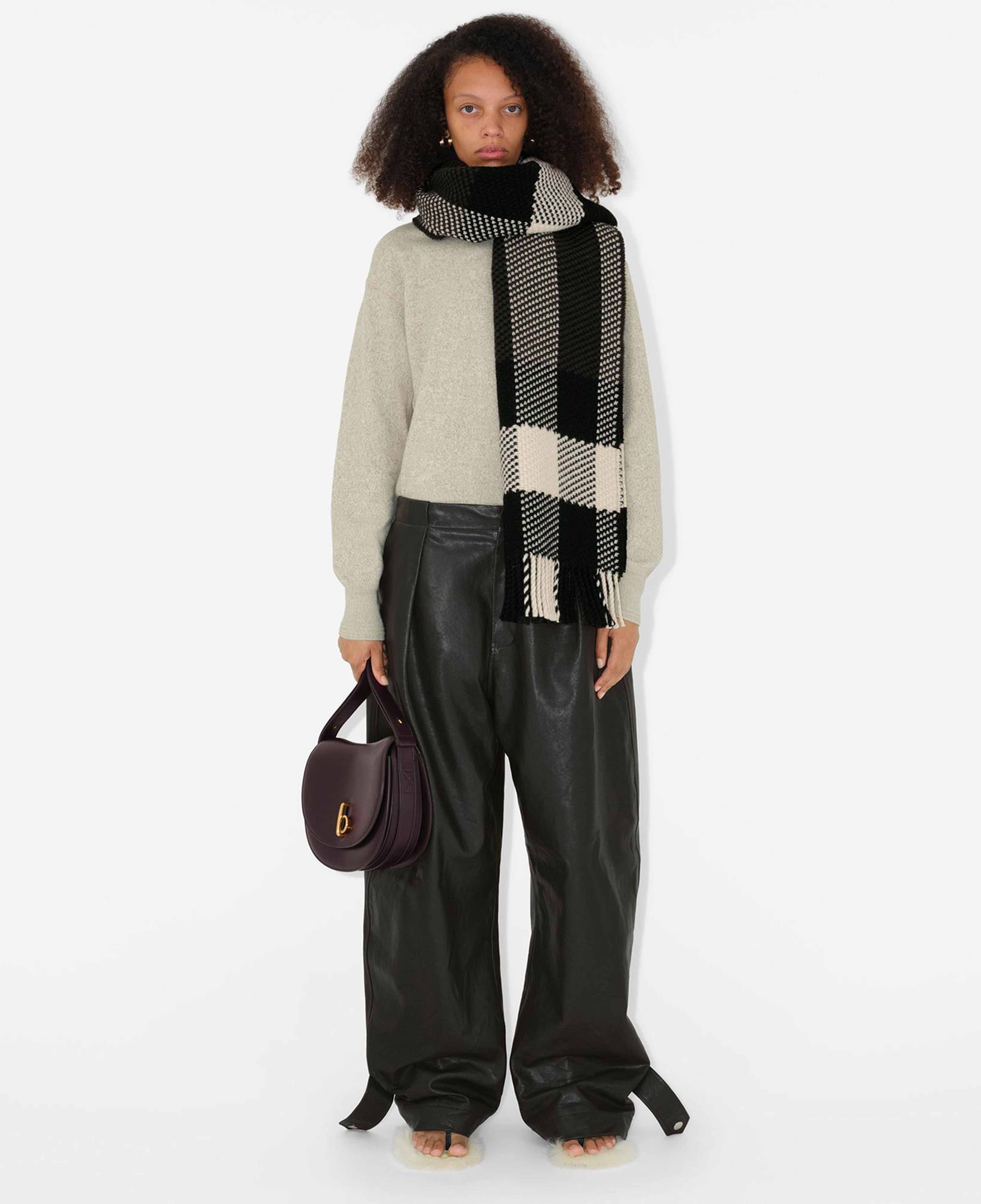 Burberry Unisex Siyah Yün Atkı