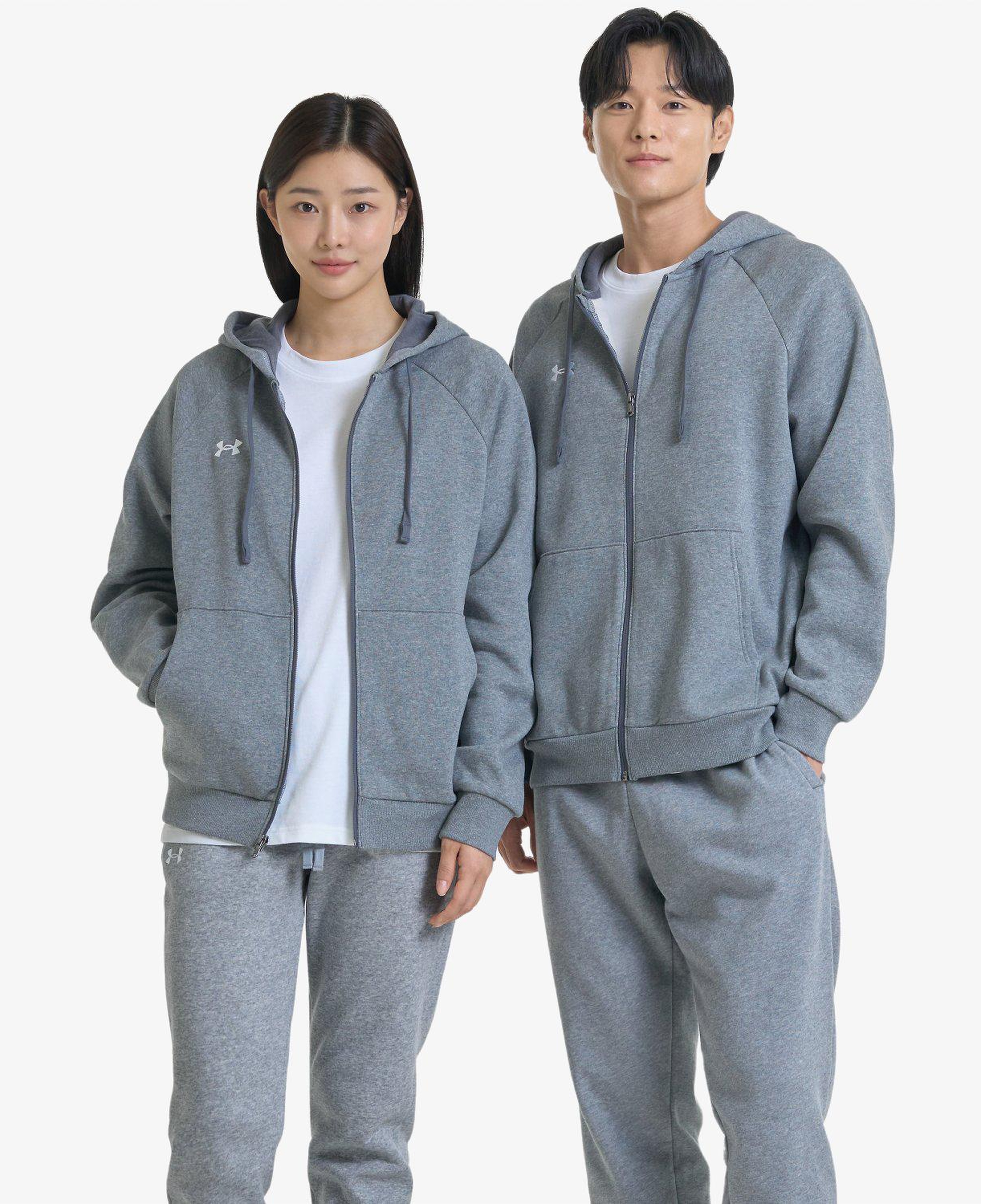 Under Armour Rival Fleece FZ Hood Erkek Gri Sweatshirt