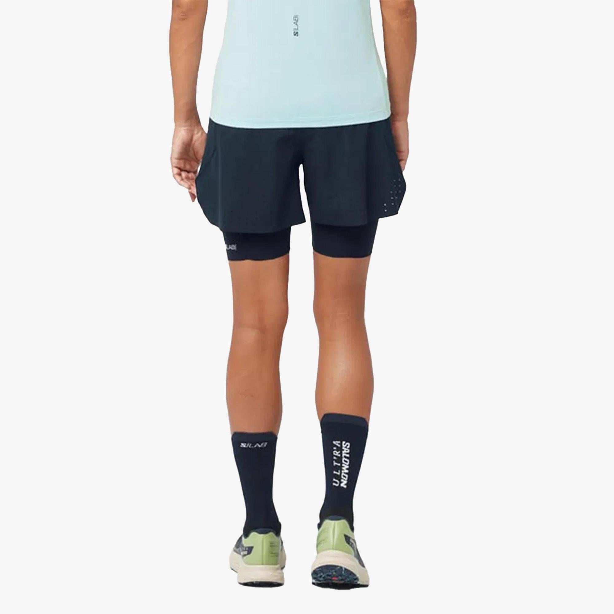 Salomon S/LAB Ultra 2IN1 Kadın Lacivert Koşu Şortu