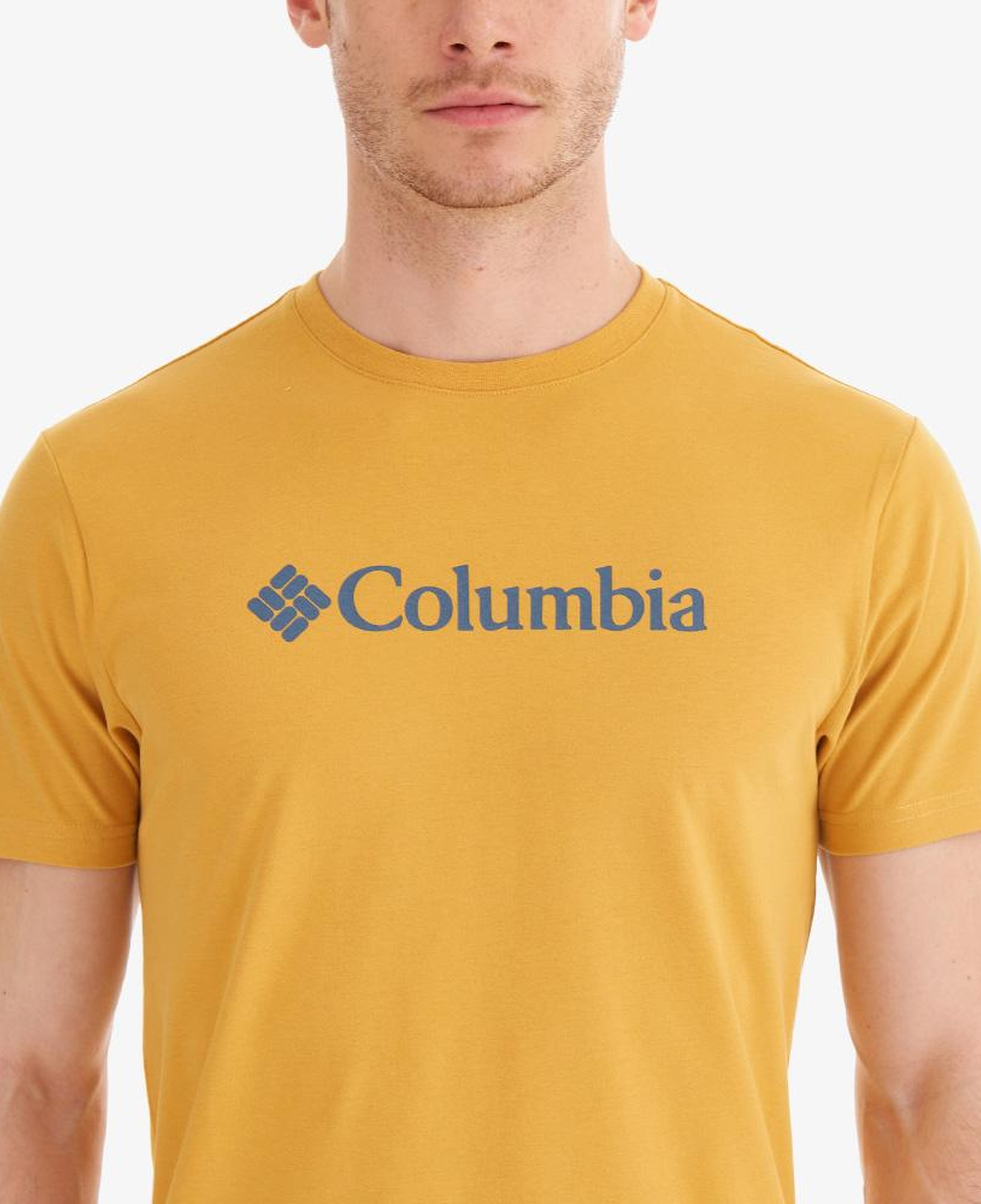 Columbia Basic Big Logo Erkek Sarı Outdoor T-Shirt