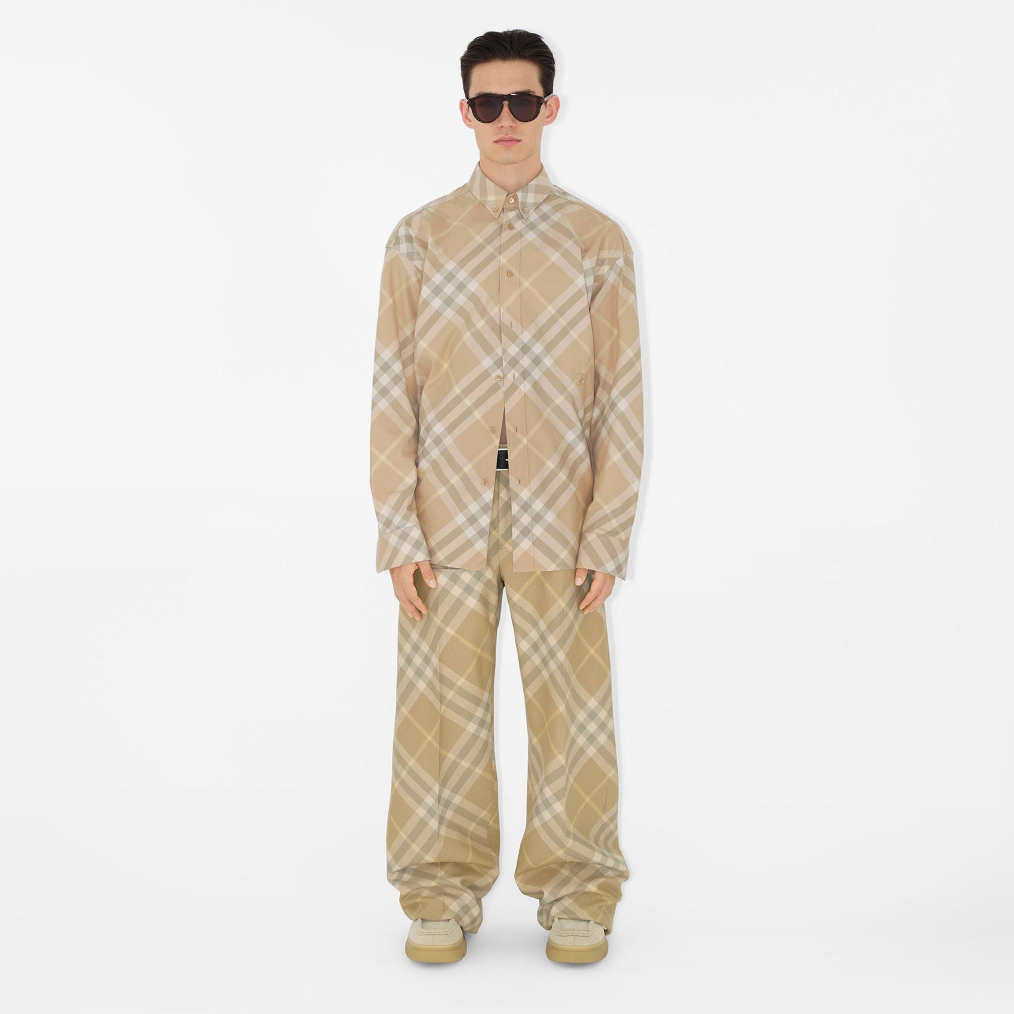 Burberry Erkek Bej Gömlek