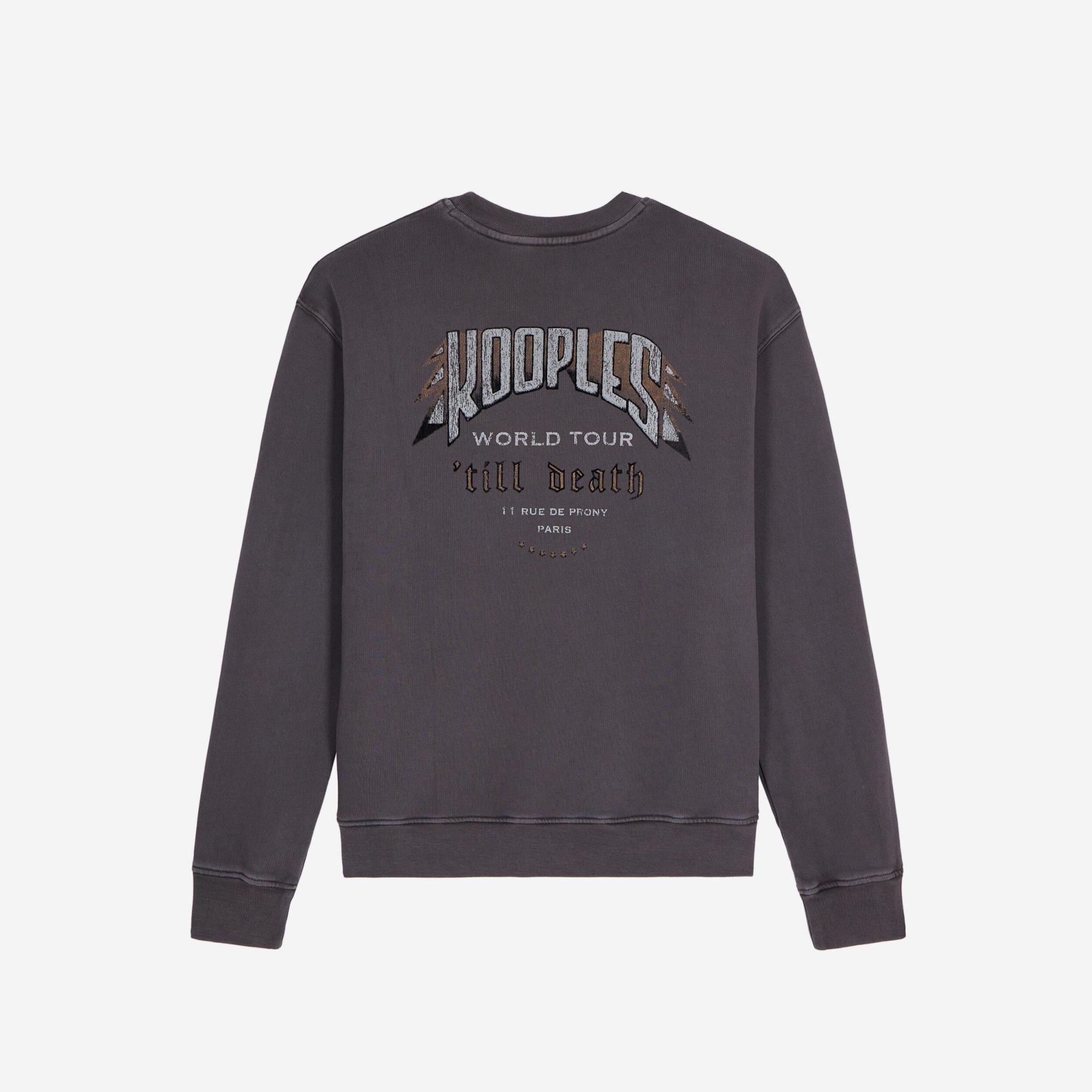 KADIN BASKILI BİSİKLET YAKA GRİ SWEATSHIRT
