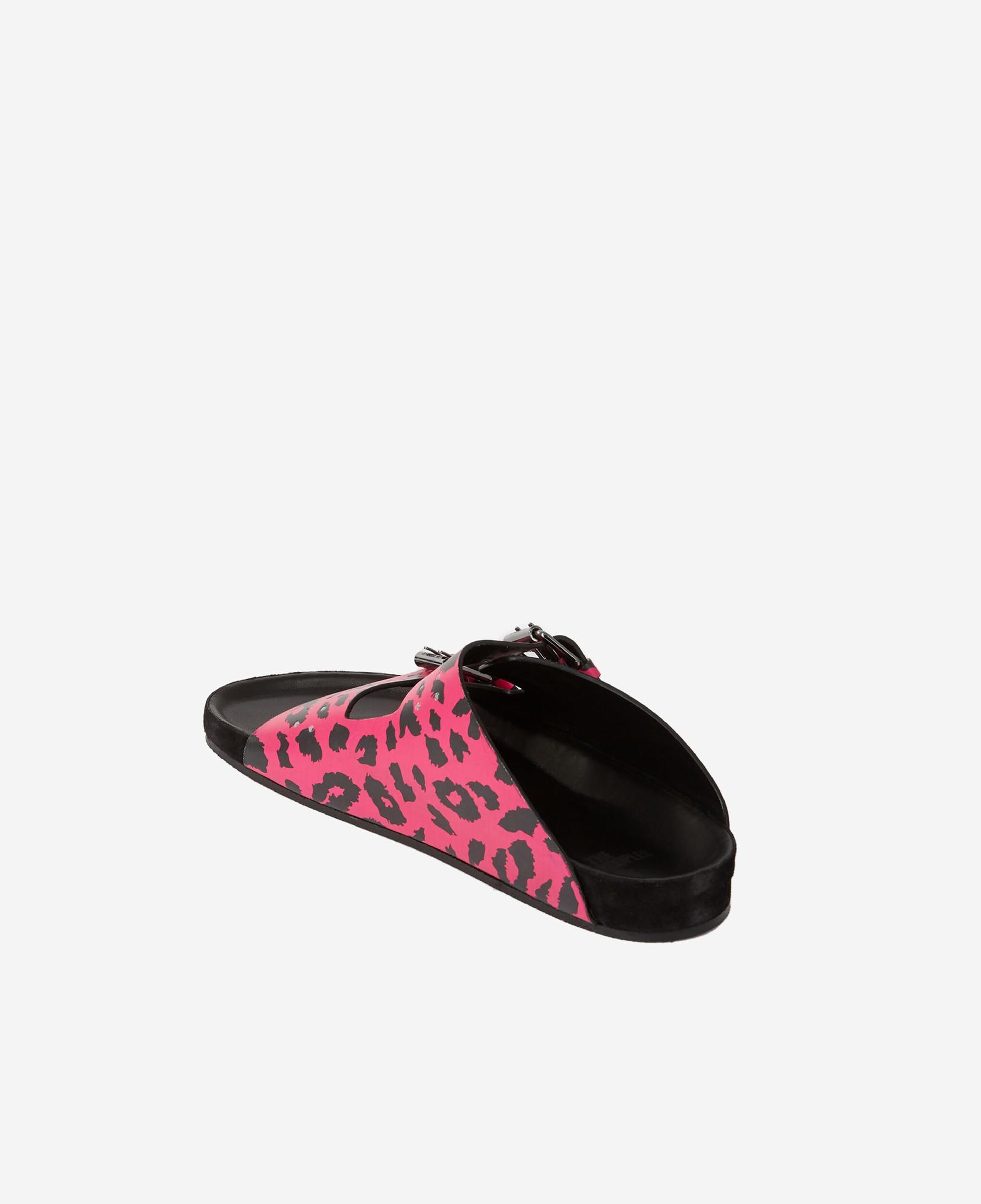 KADIN LEOPAR DESENLİ PEMBE Deri Terlik