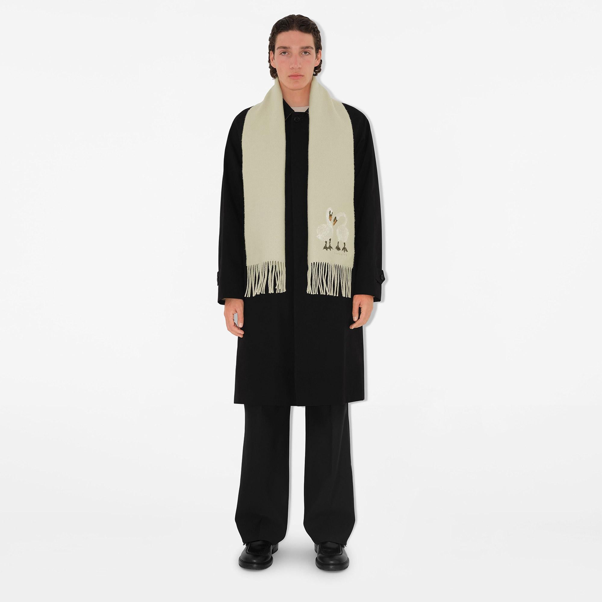 Unisex Bej Yün Karışımlı Atkı