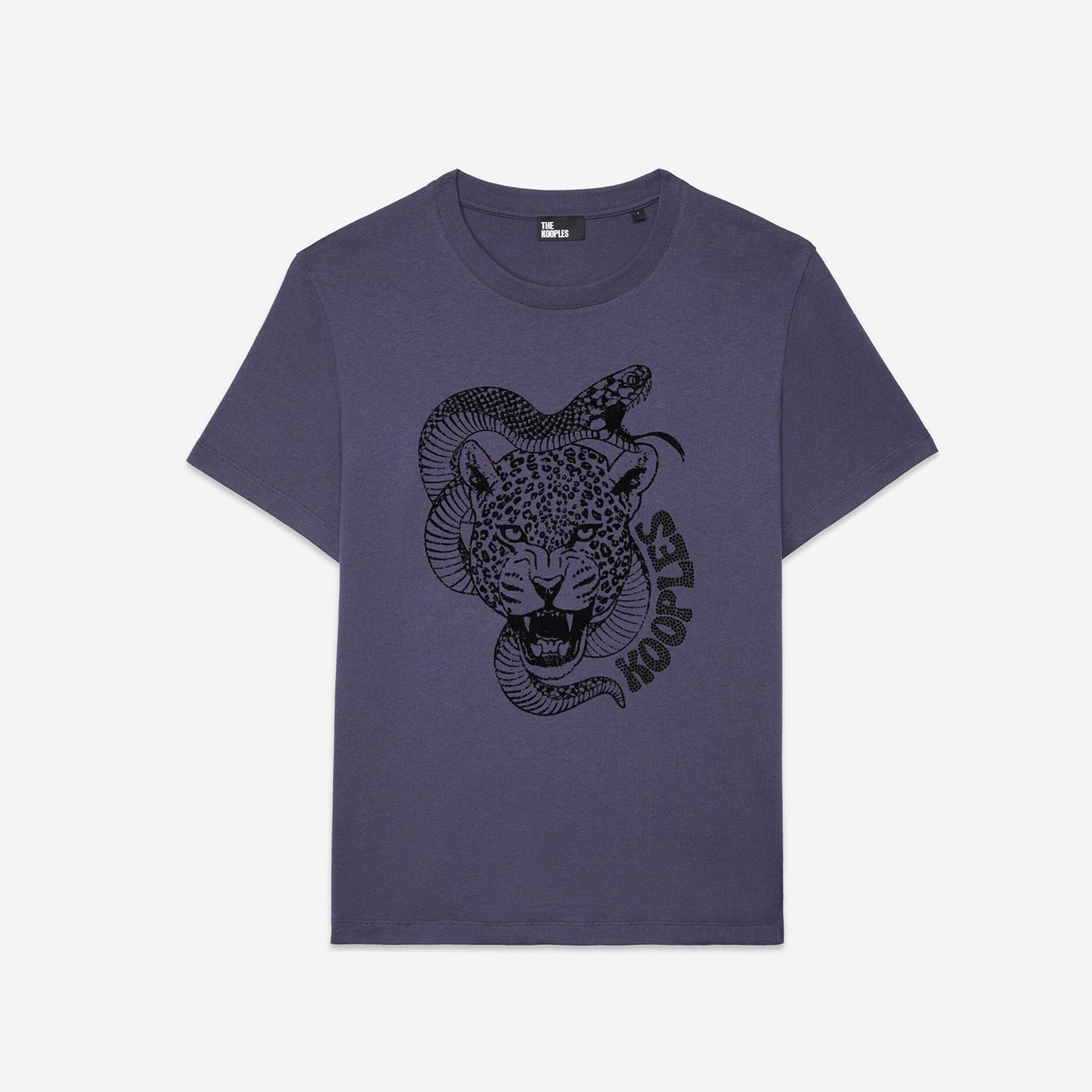 KADIN BASKILI BİSİKLET YAKA MOR T-SHIRT