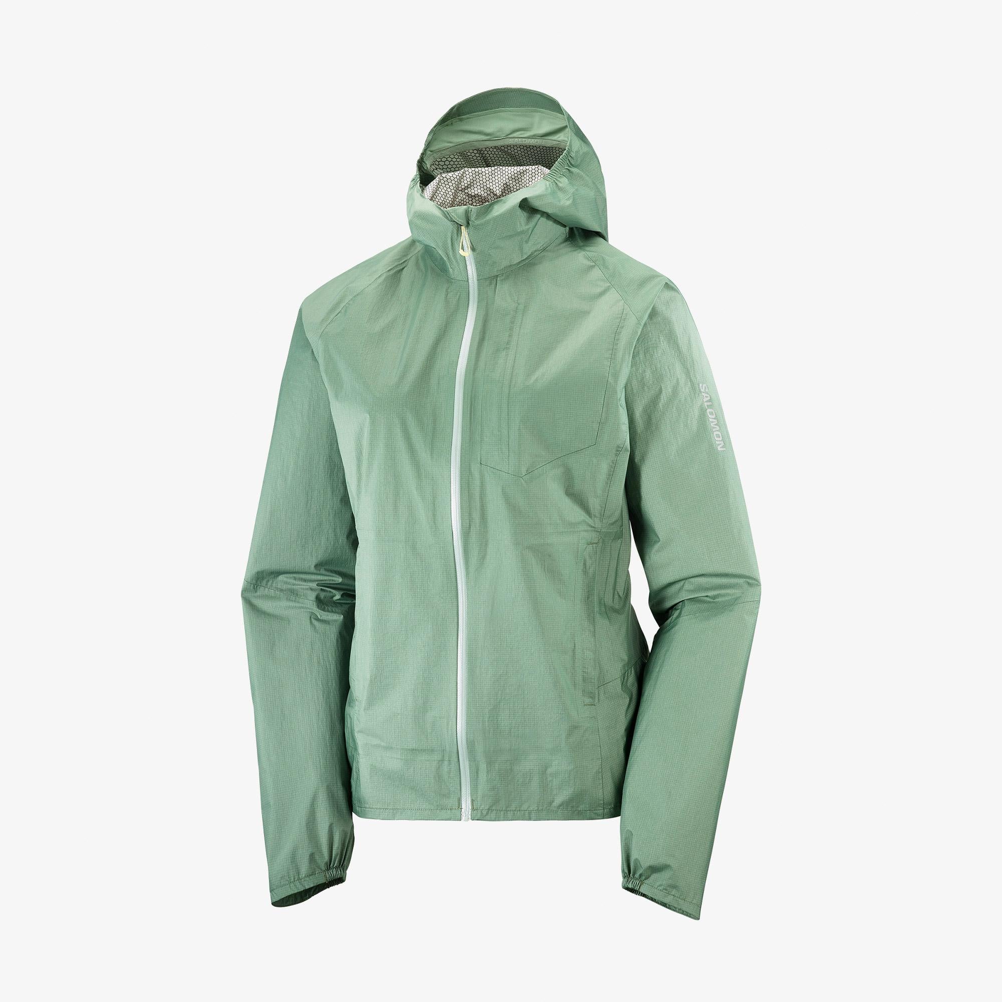 Salomon Bonatti Waterproof Kadın Yeşil Yağmurluk