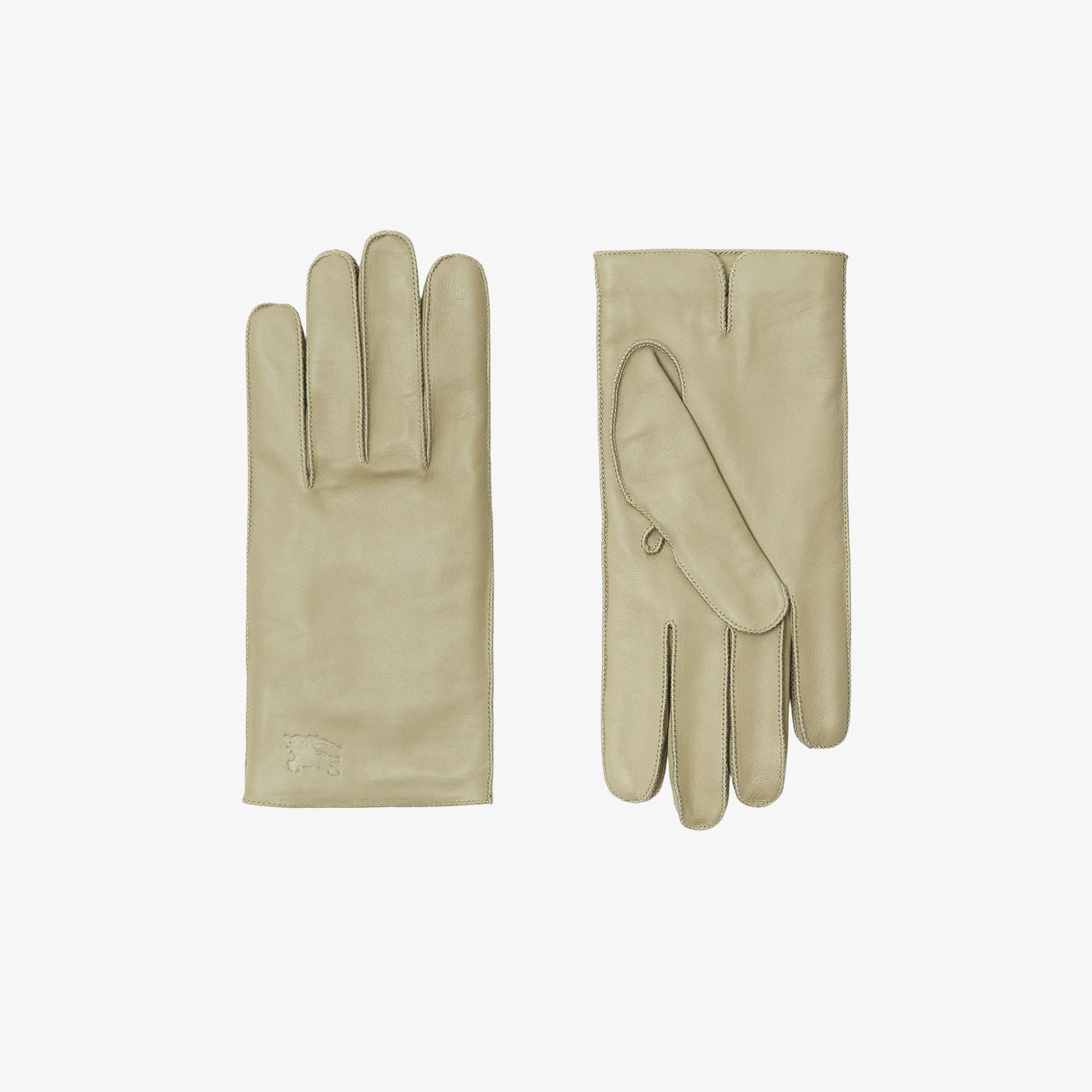 Burberry Unisex Bej Deri Eldiven