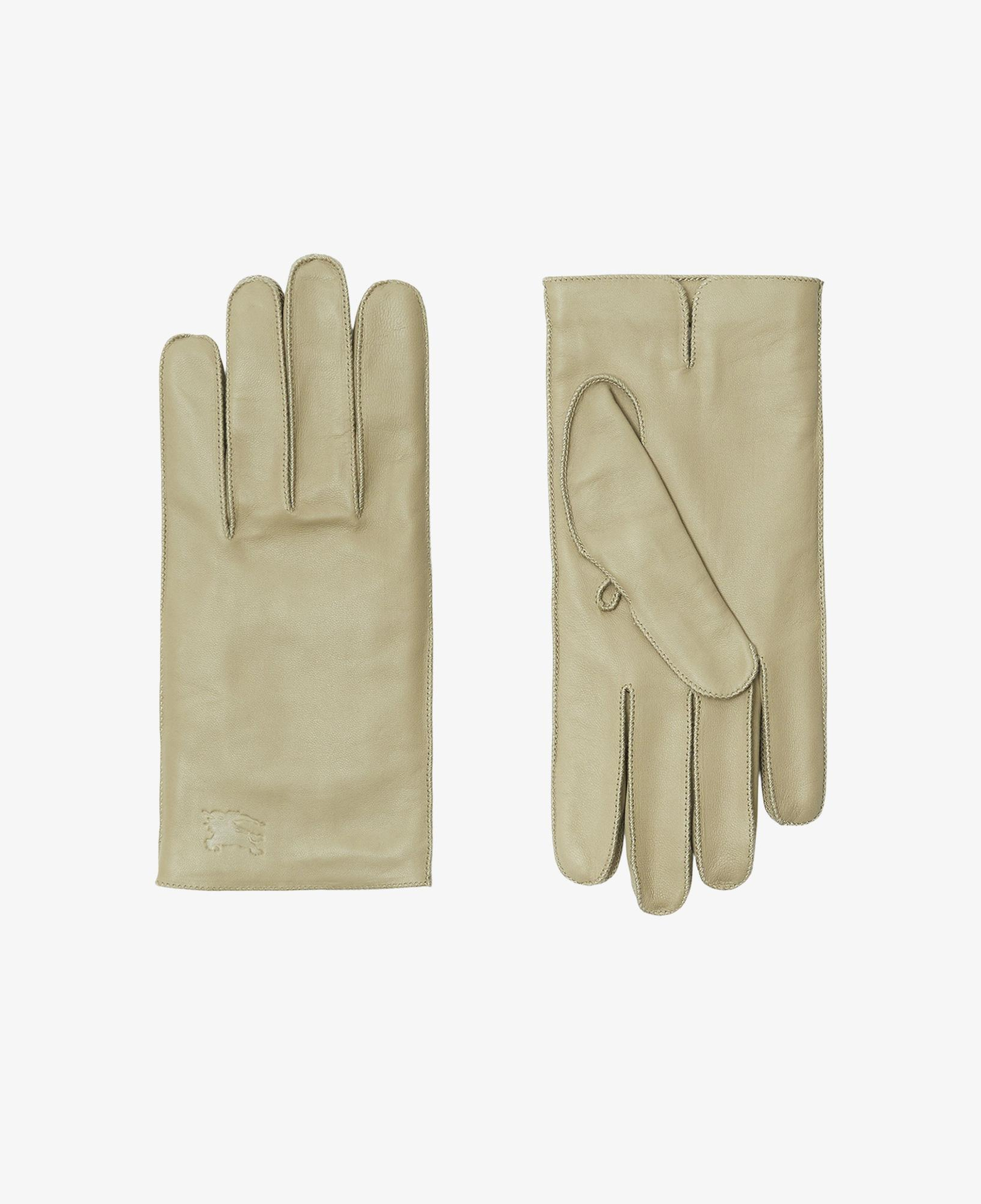 Burberry Unisex Bej Deri Eldiven