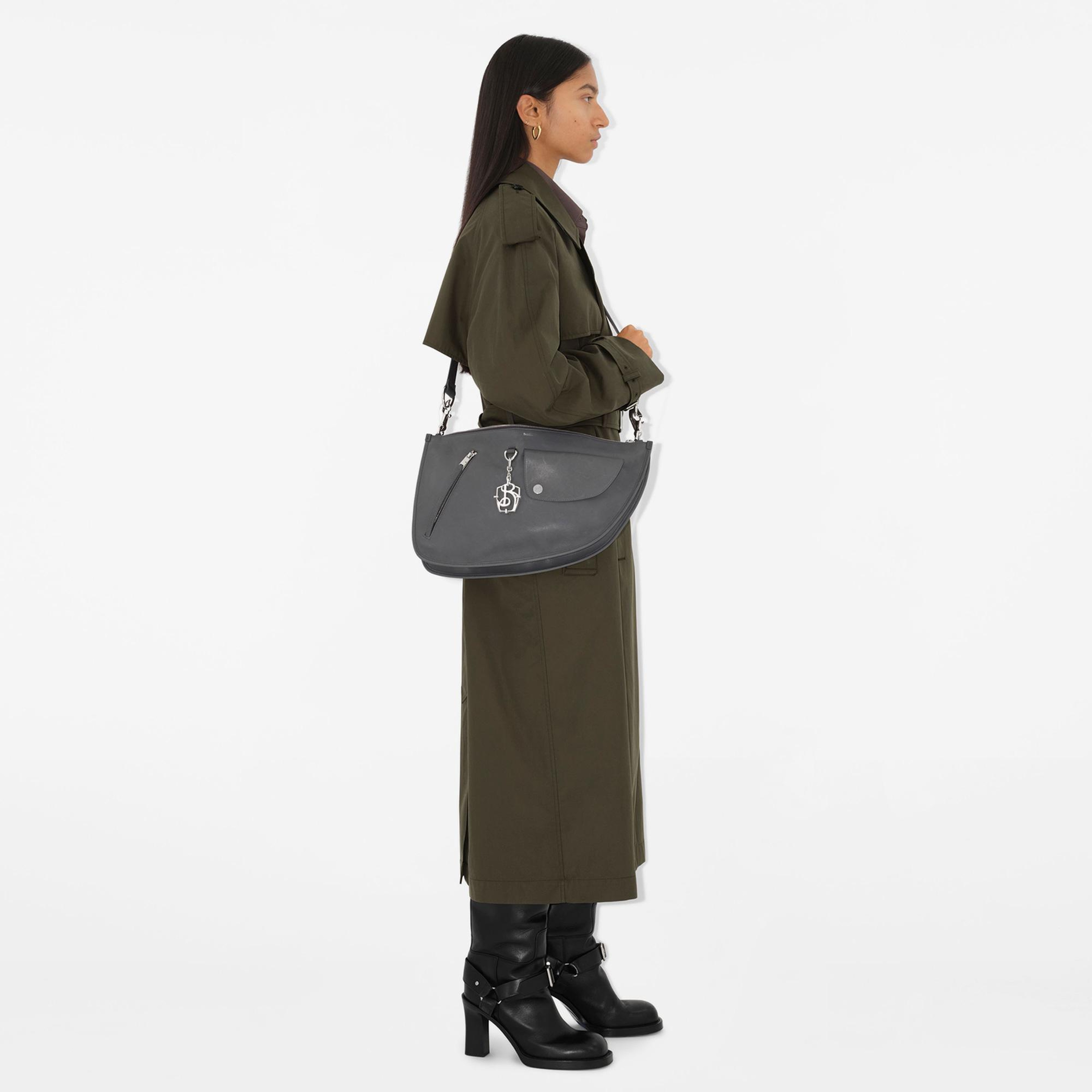 Burberry Shield Twin Kadın Gri Omuz Çantası