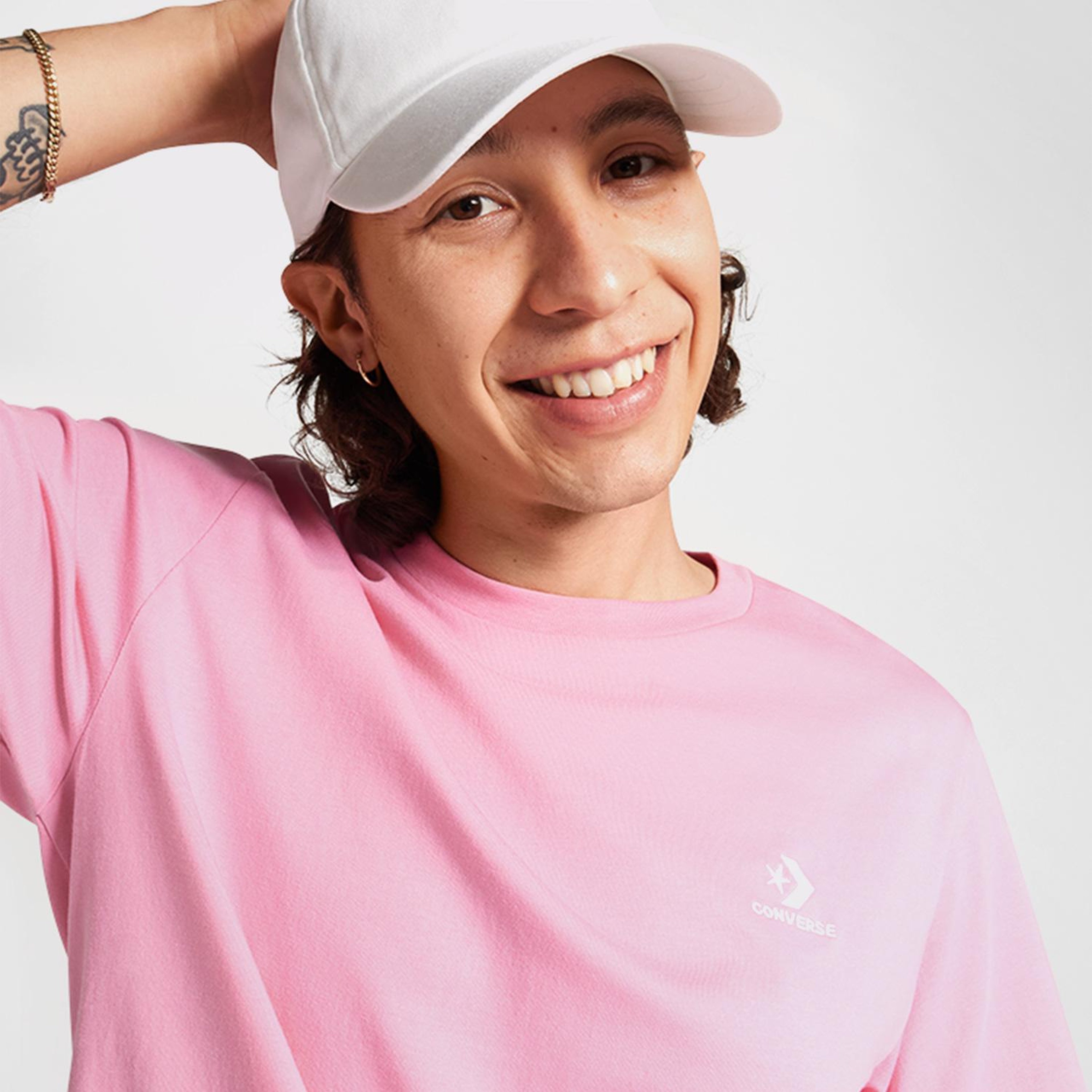 Converse Go-To Star Chevron Standard-Fit Unisex Pembe T-Shirt