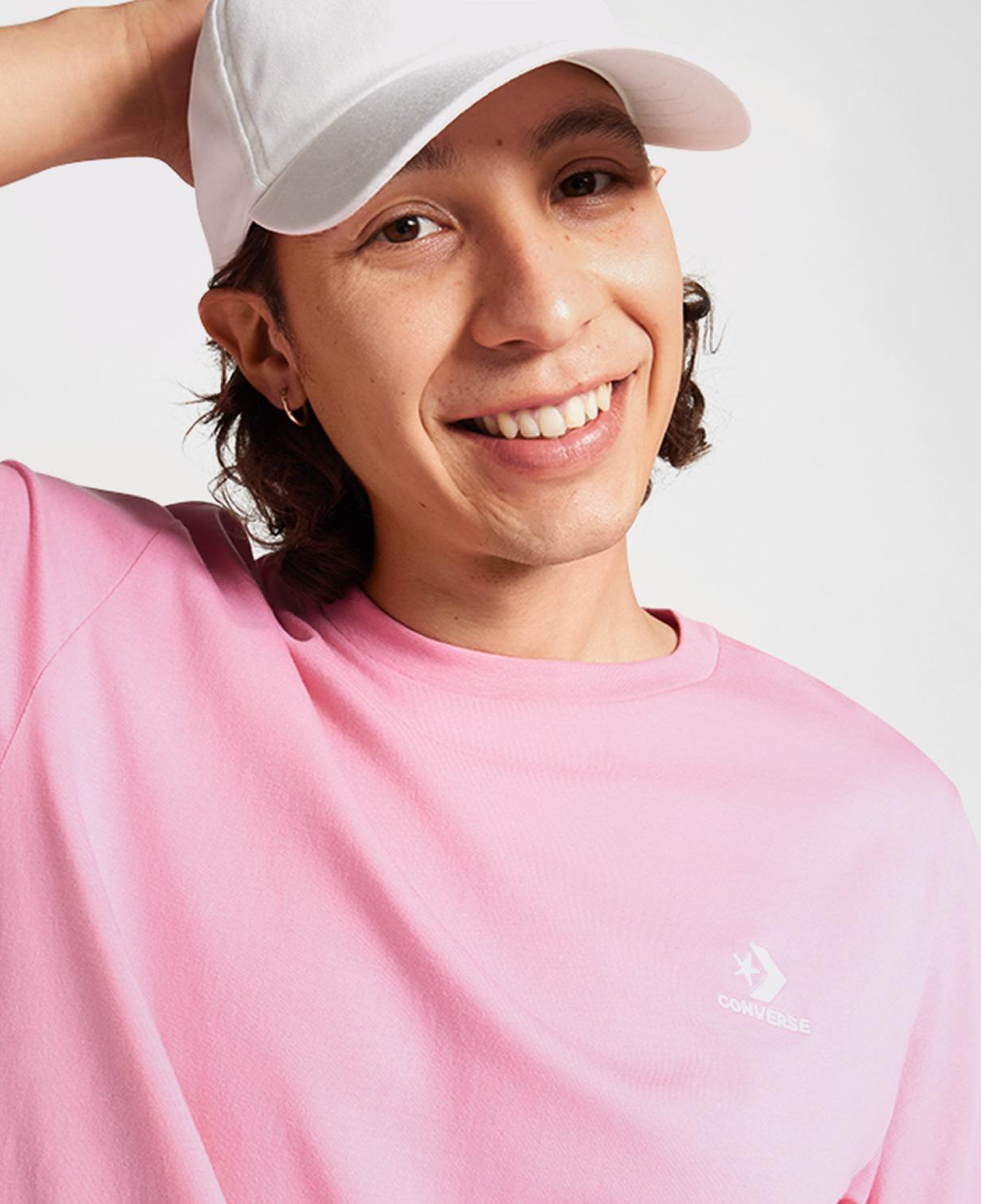 Converse Go-To Star Chevron Standard-Fit Unisex Pembe T-Shirt
