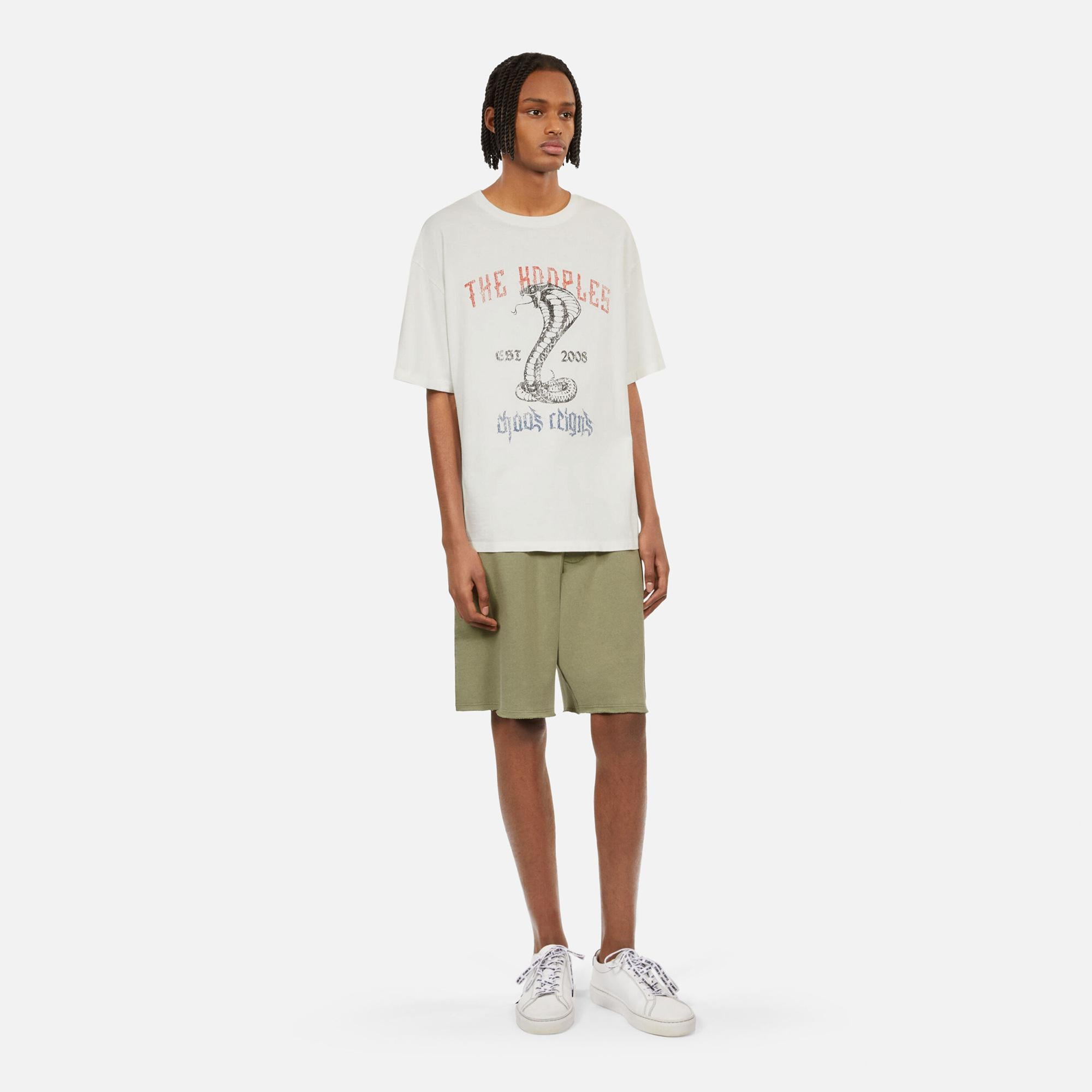 ERKEK BASKILI BİSİKLET YAKA BEYAZ  T-SHIRT